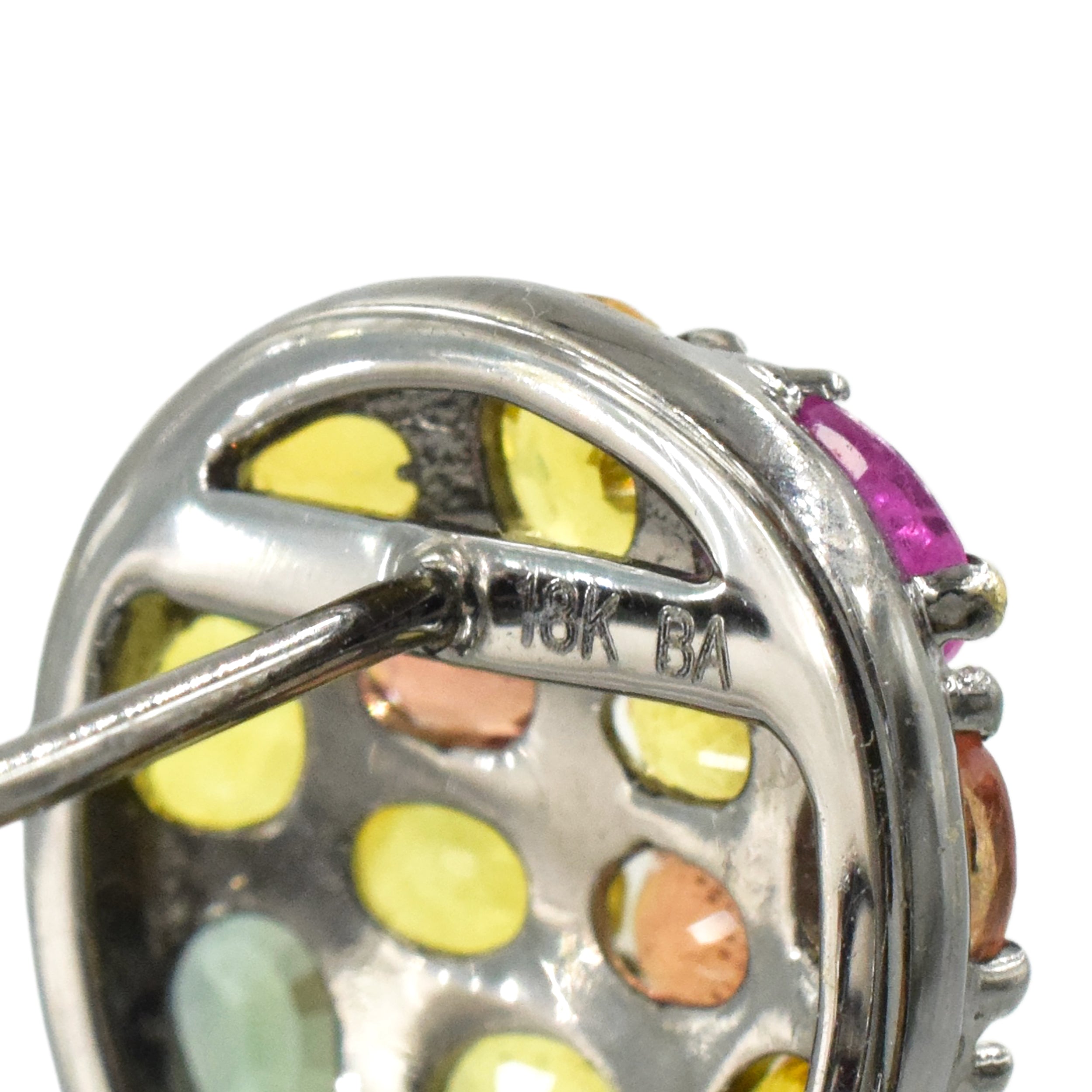Vibrant Diamond & Multi-Gem Doorknocker Style Earrings