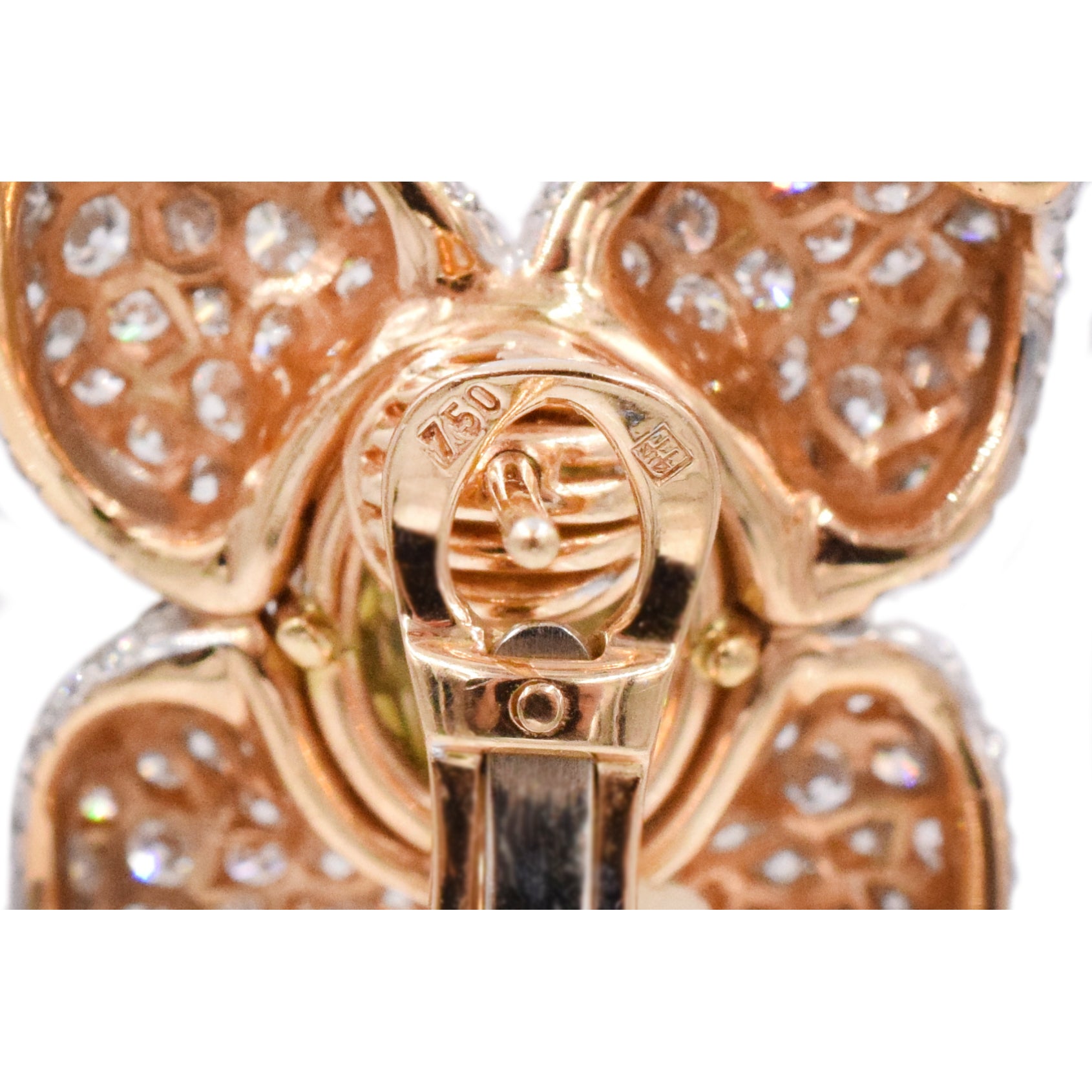 13.45ct Natural Fancy Colored & White Diamond Flower Earrings