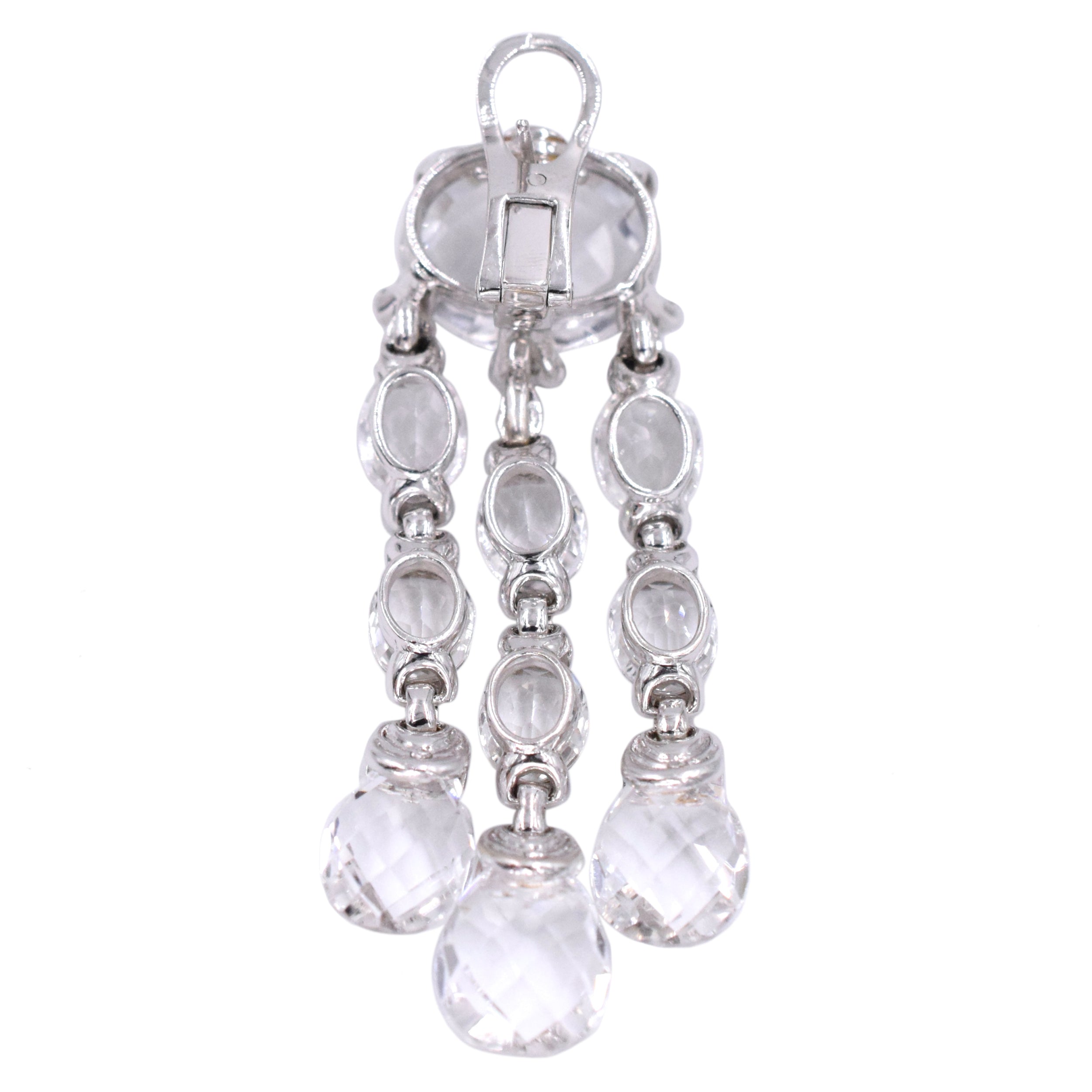 Diamond & Crystal Chandelier Earrings in 18k White Gold