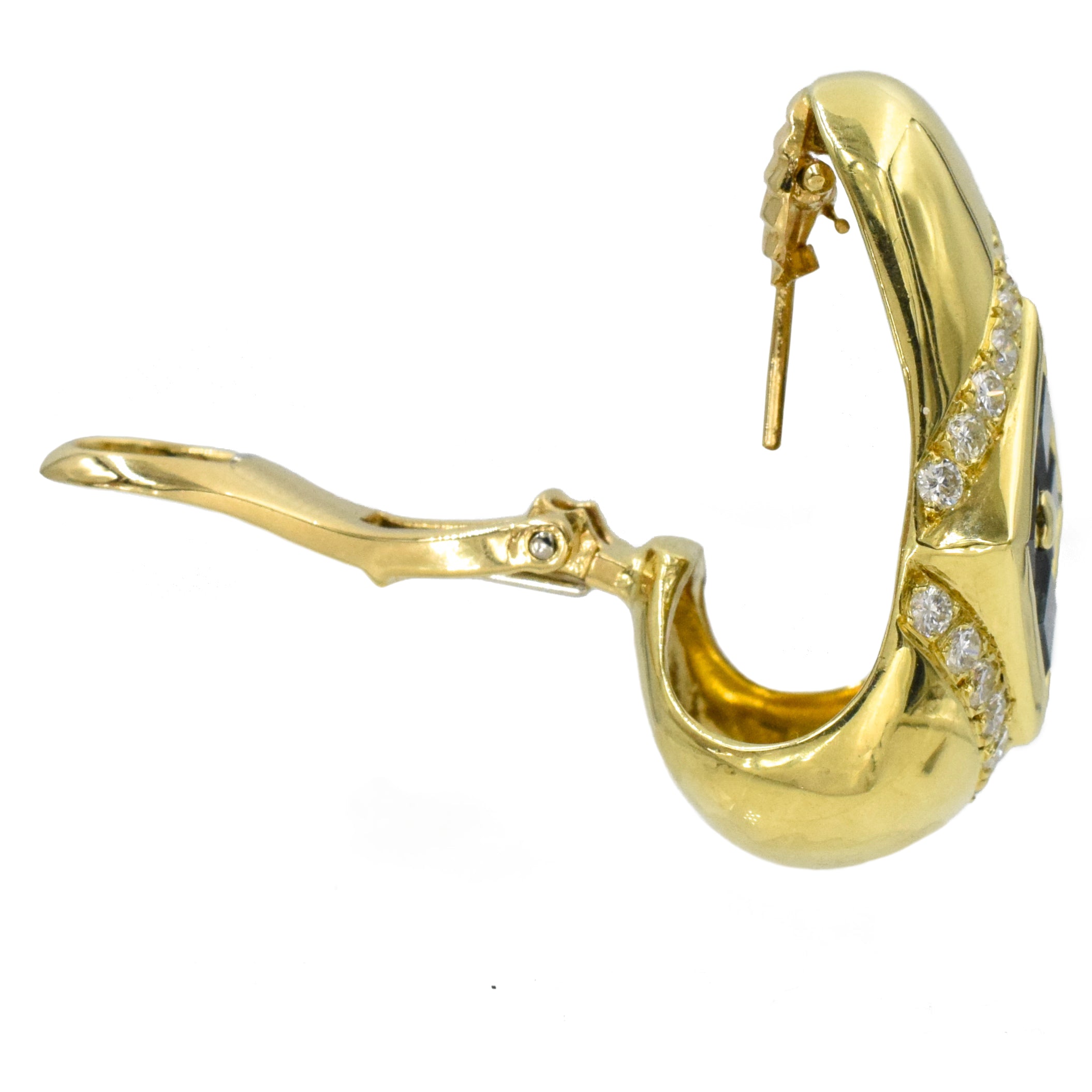 4.70ct Vintage Sapphire & Diamond Hoop Earrings