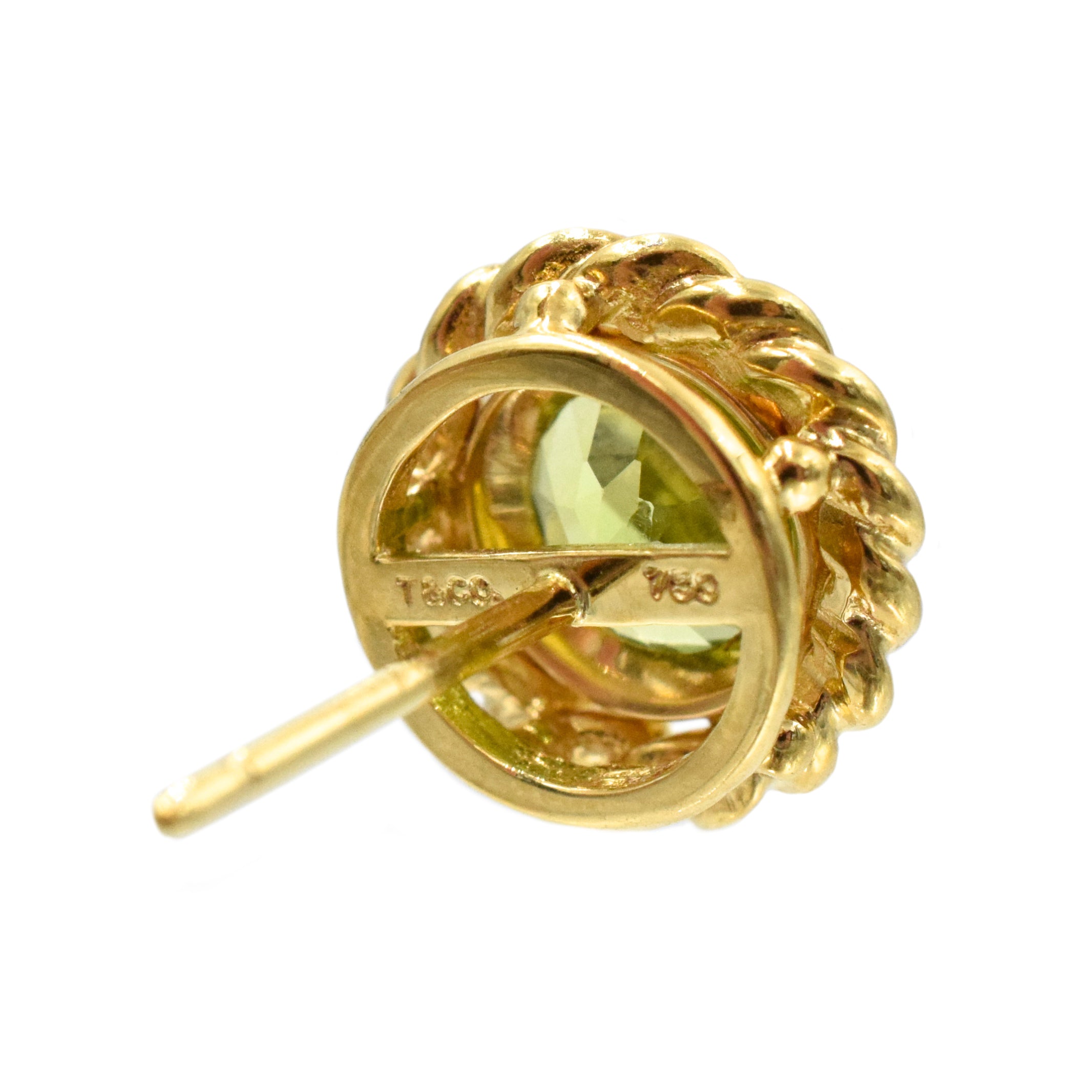 Tiffany & Co 1.60ct Peridot Stud Earrings in 18k Yellow Gold