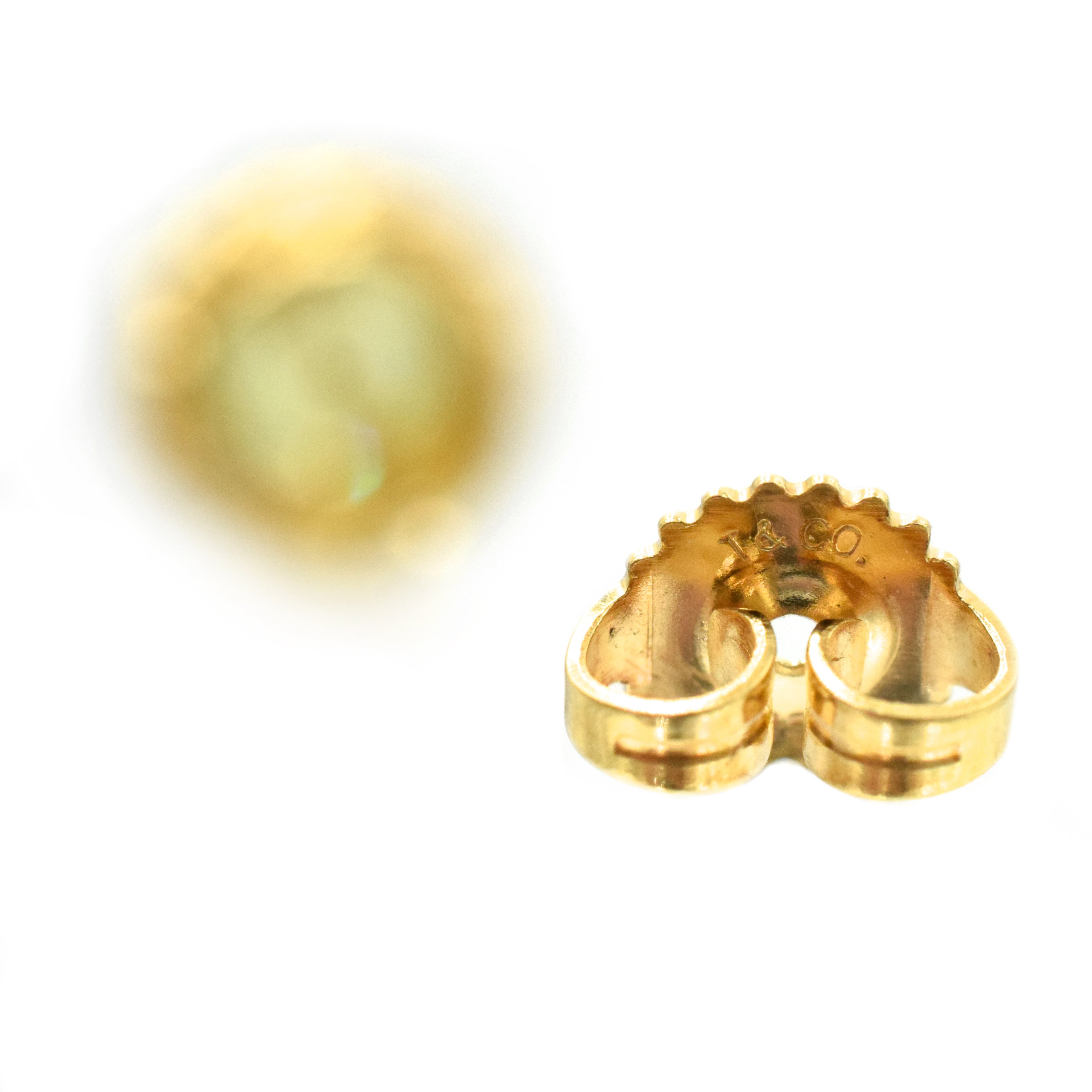 Tiffany & Co 1.60ct Peridot Stud Earrings in 18k Yellow Gold