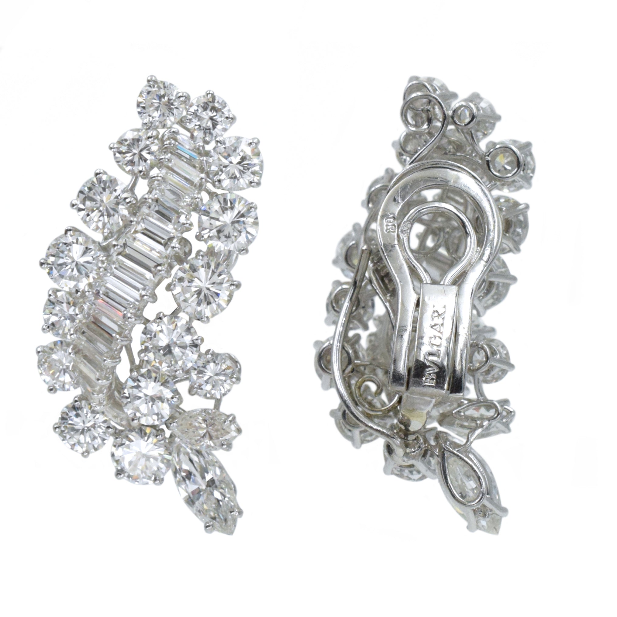 Bulgari 1990's 10.20ct Diamond Earrings In Platinum