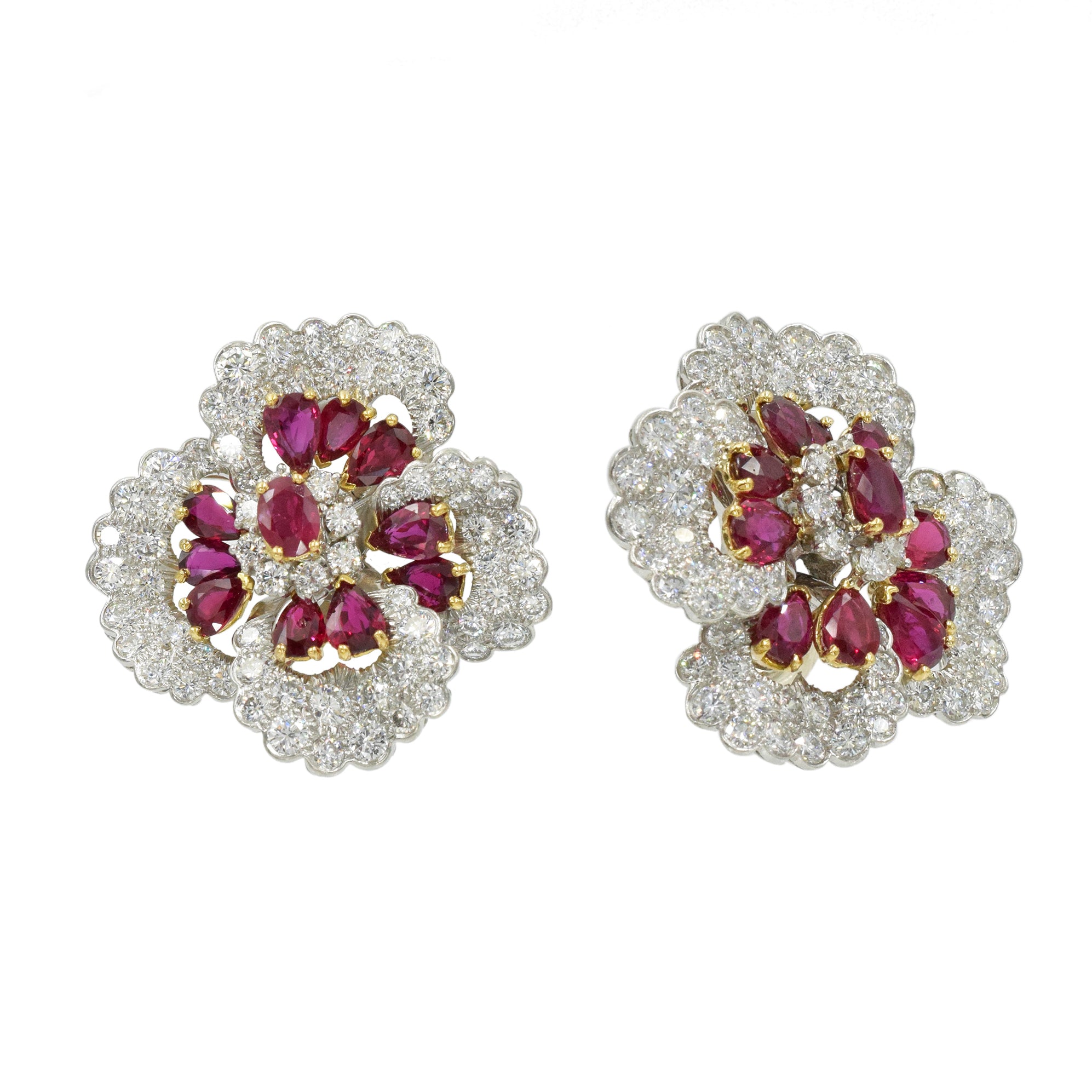 Oscar Heyman Ruby & Diamond Earrings