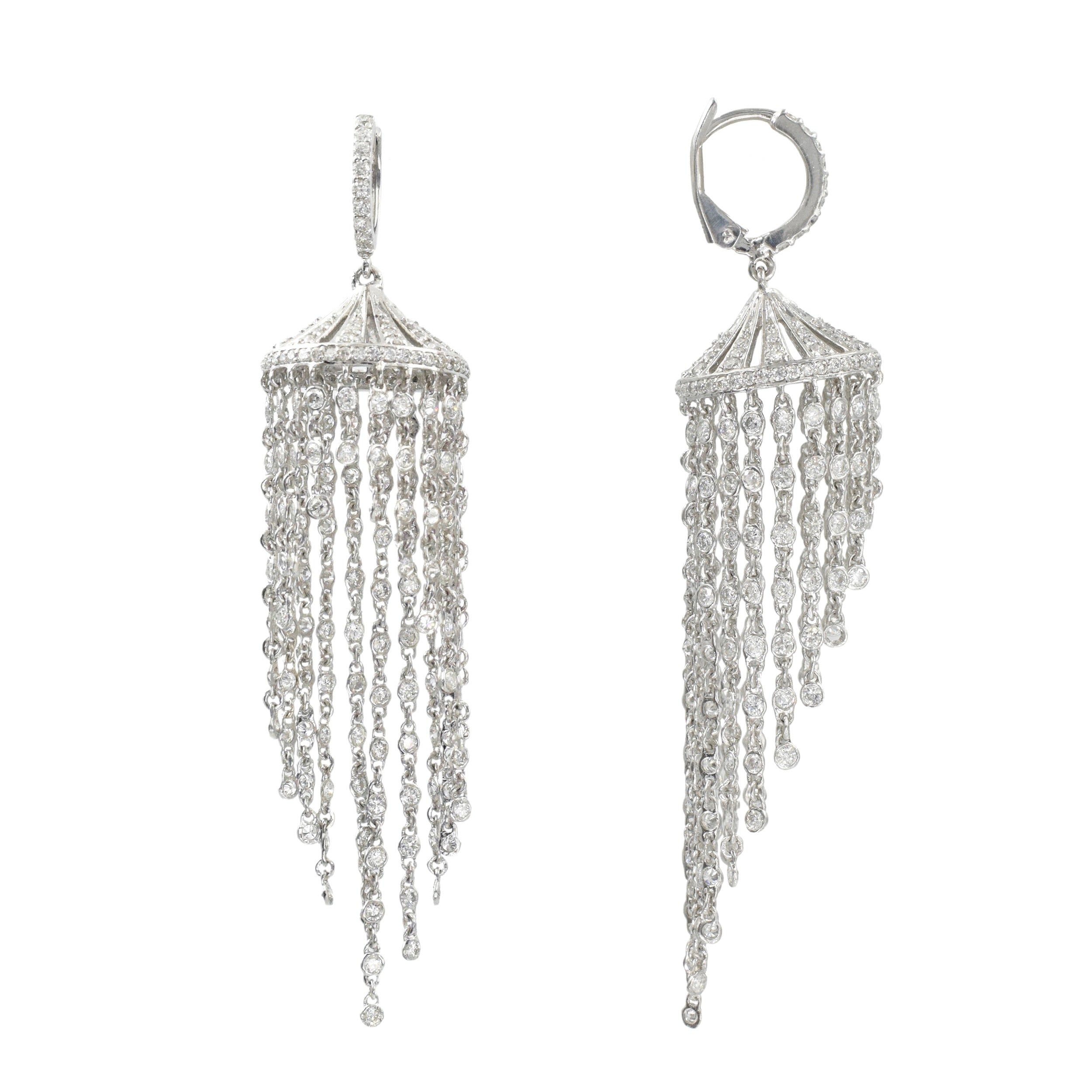 5.00ct Diamond Chandelier Earrings In 14k White Gold
