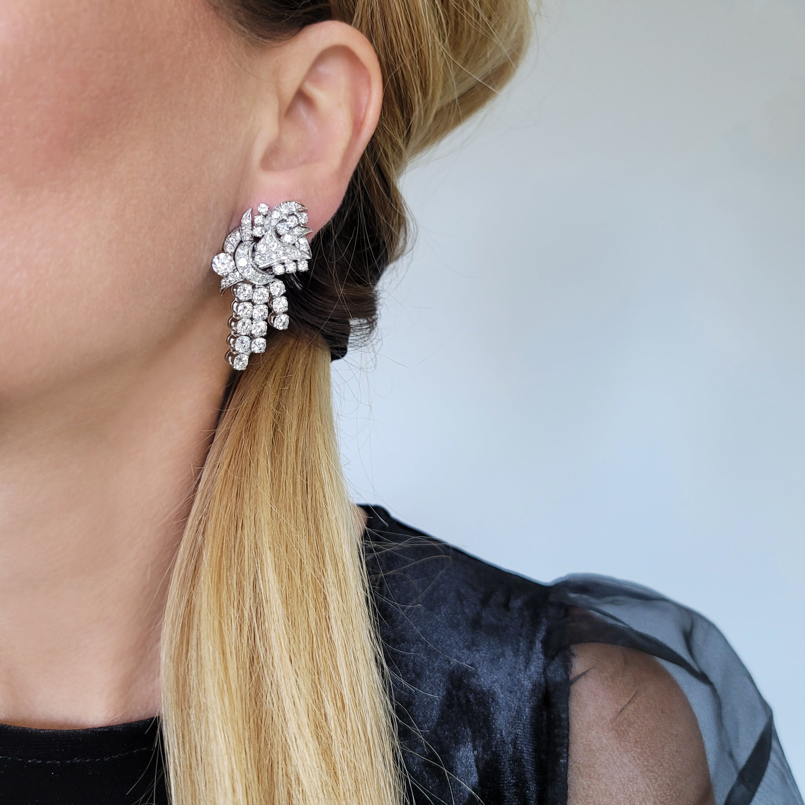 9.0ct Diamond Drop Earrings in Platinum