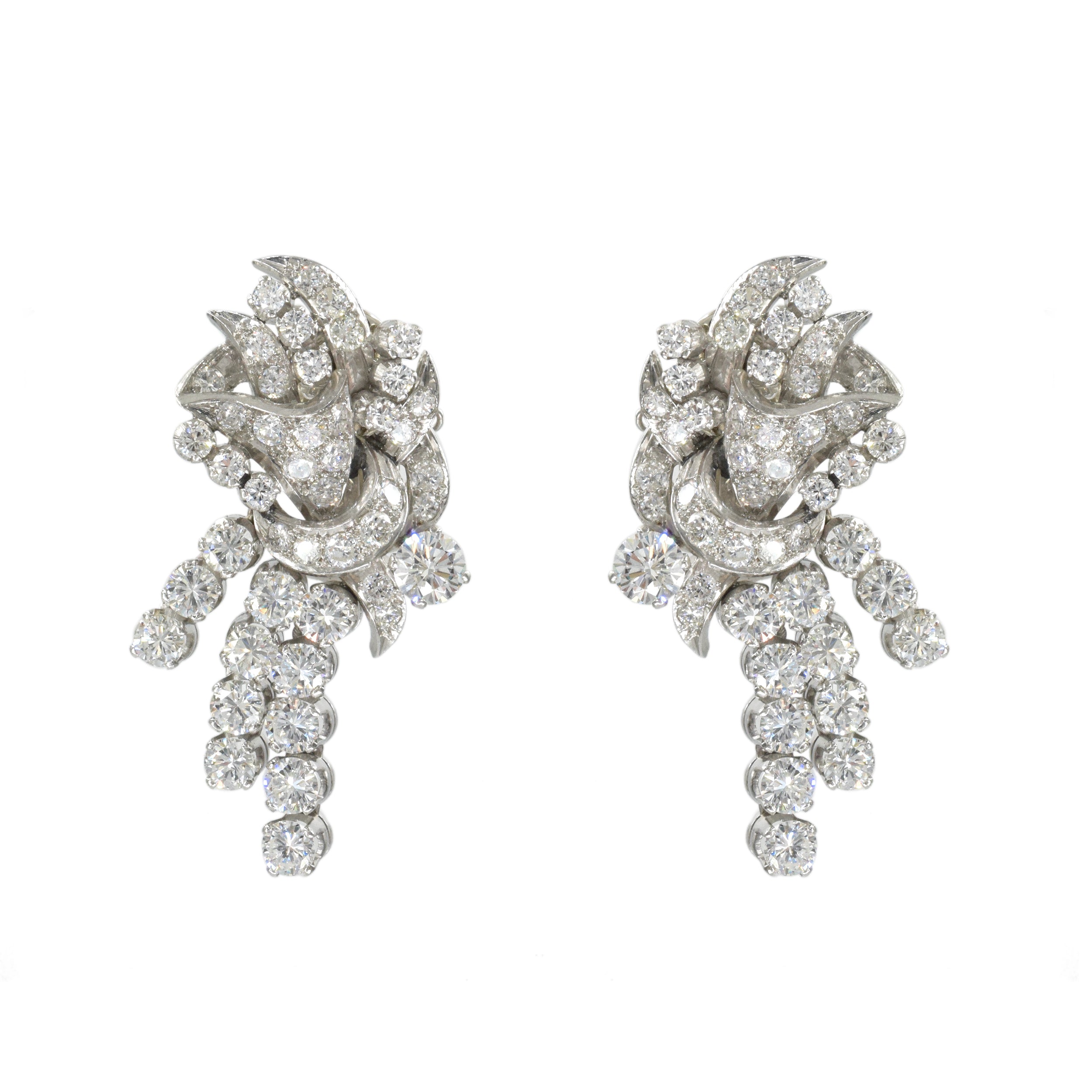 9.0ct Diamond Drop Earrings in Platinum