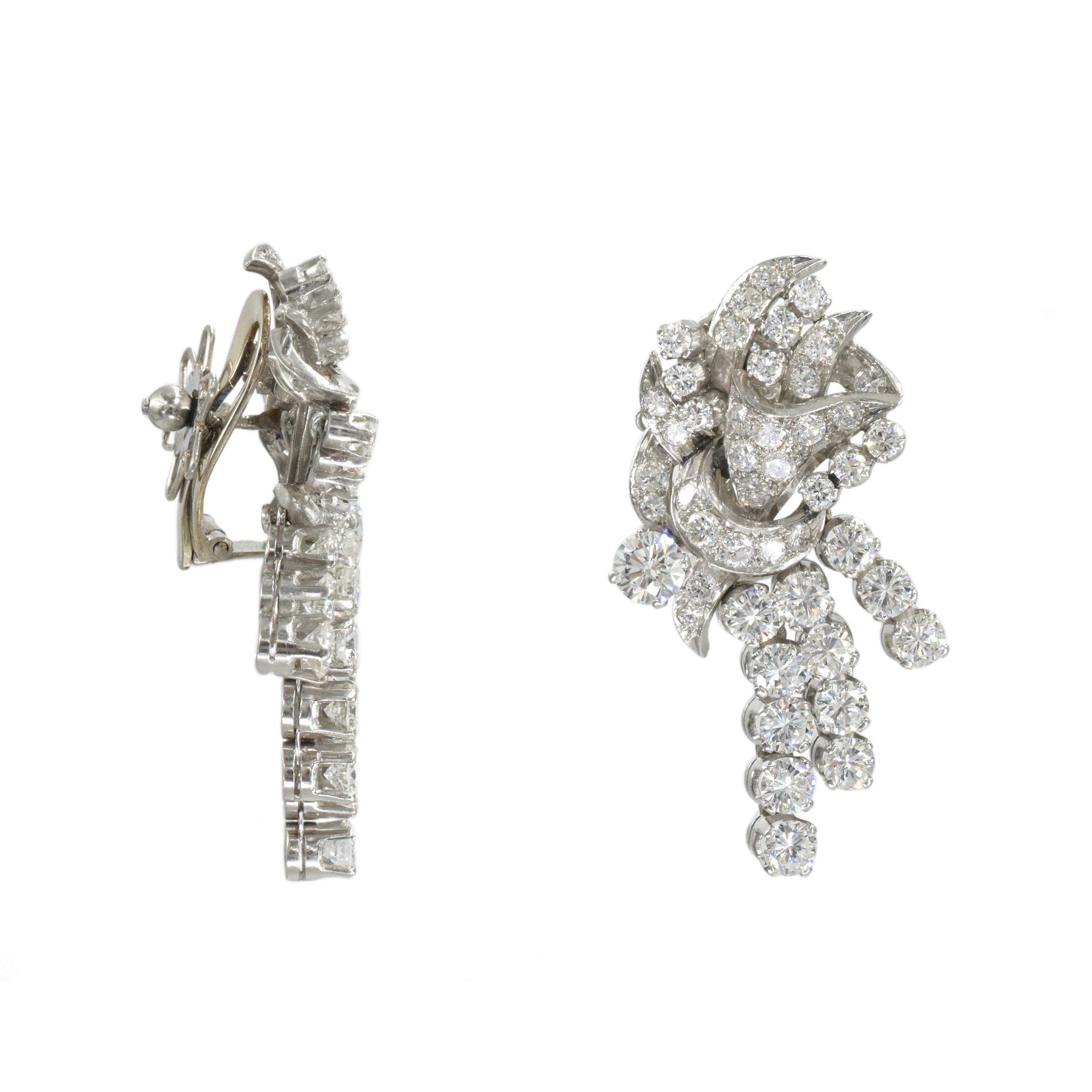 9.0ct Diamond Drop Earrings in Platinum
