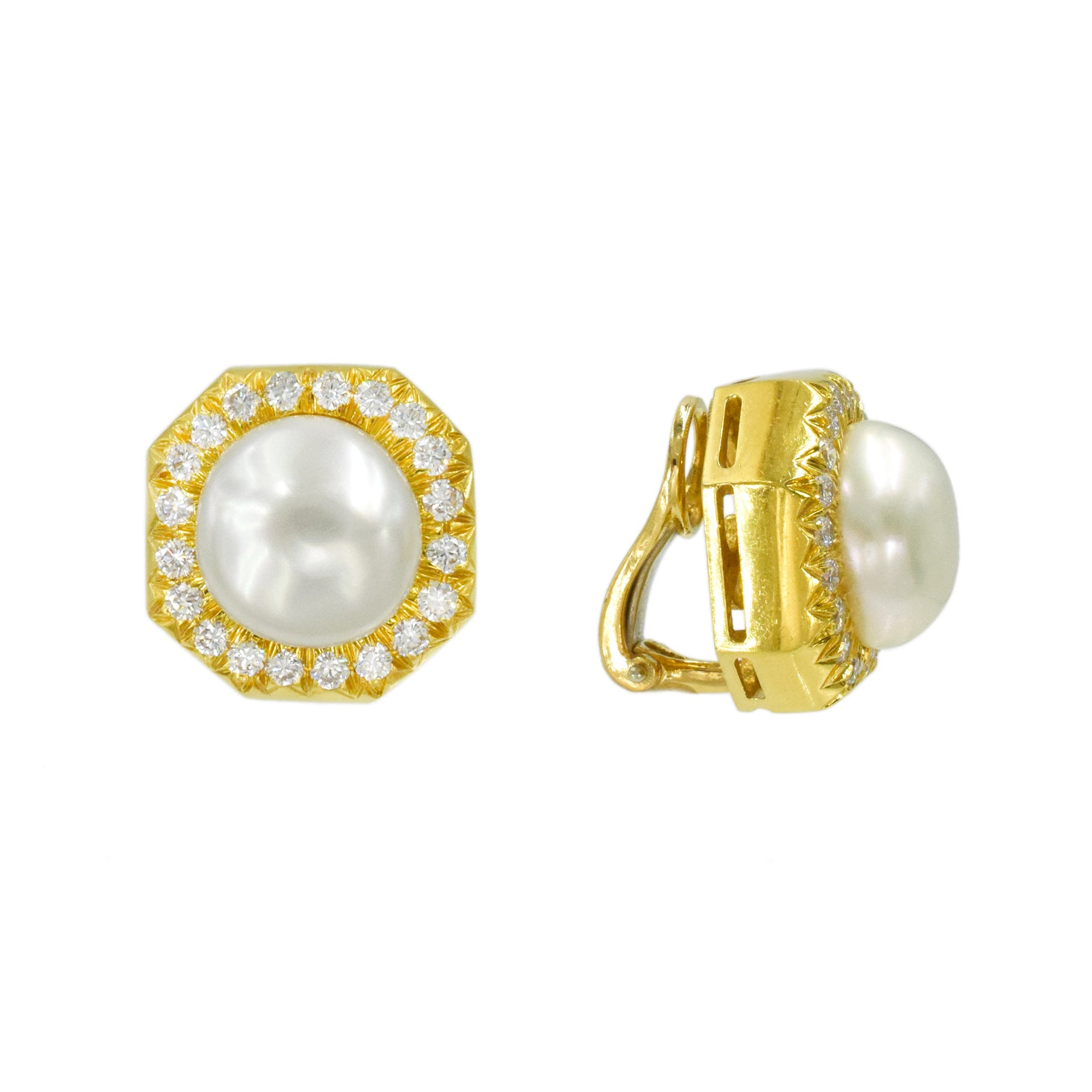 Henry Dunay Pearl & Diamond Earrings