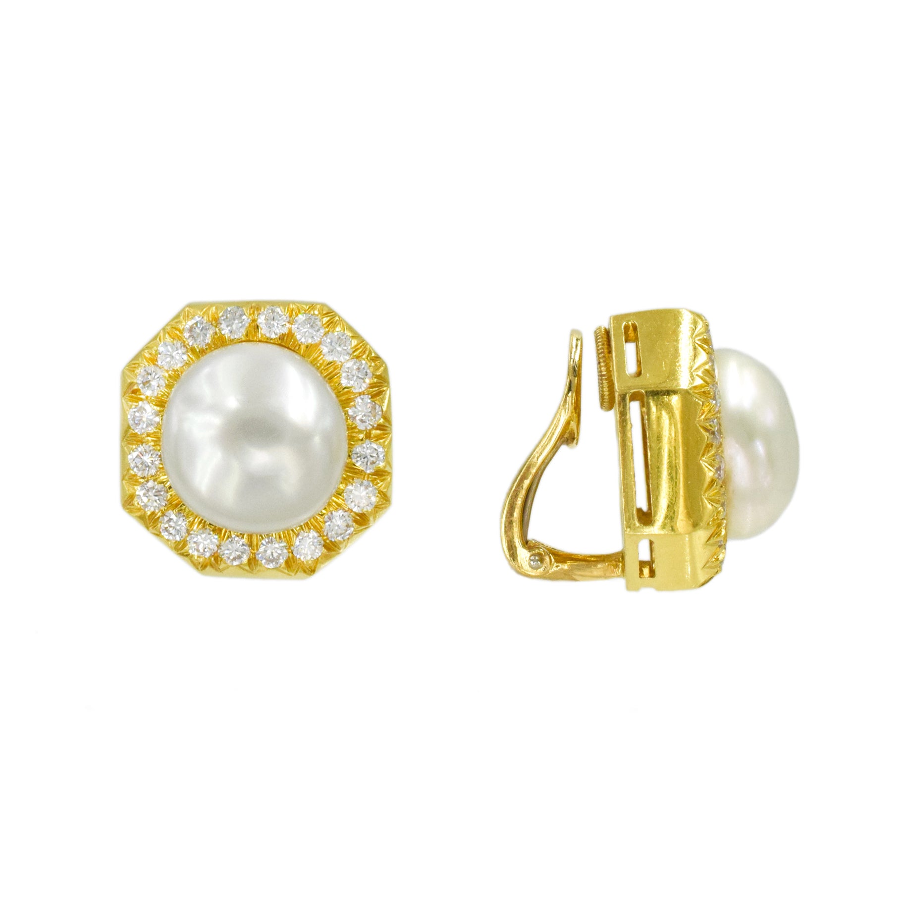 Henry Dunay Pearl & Diamond Earrings