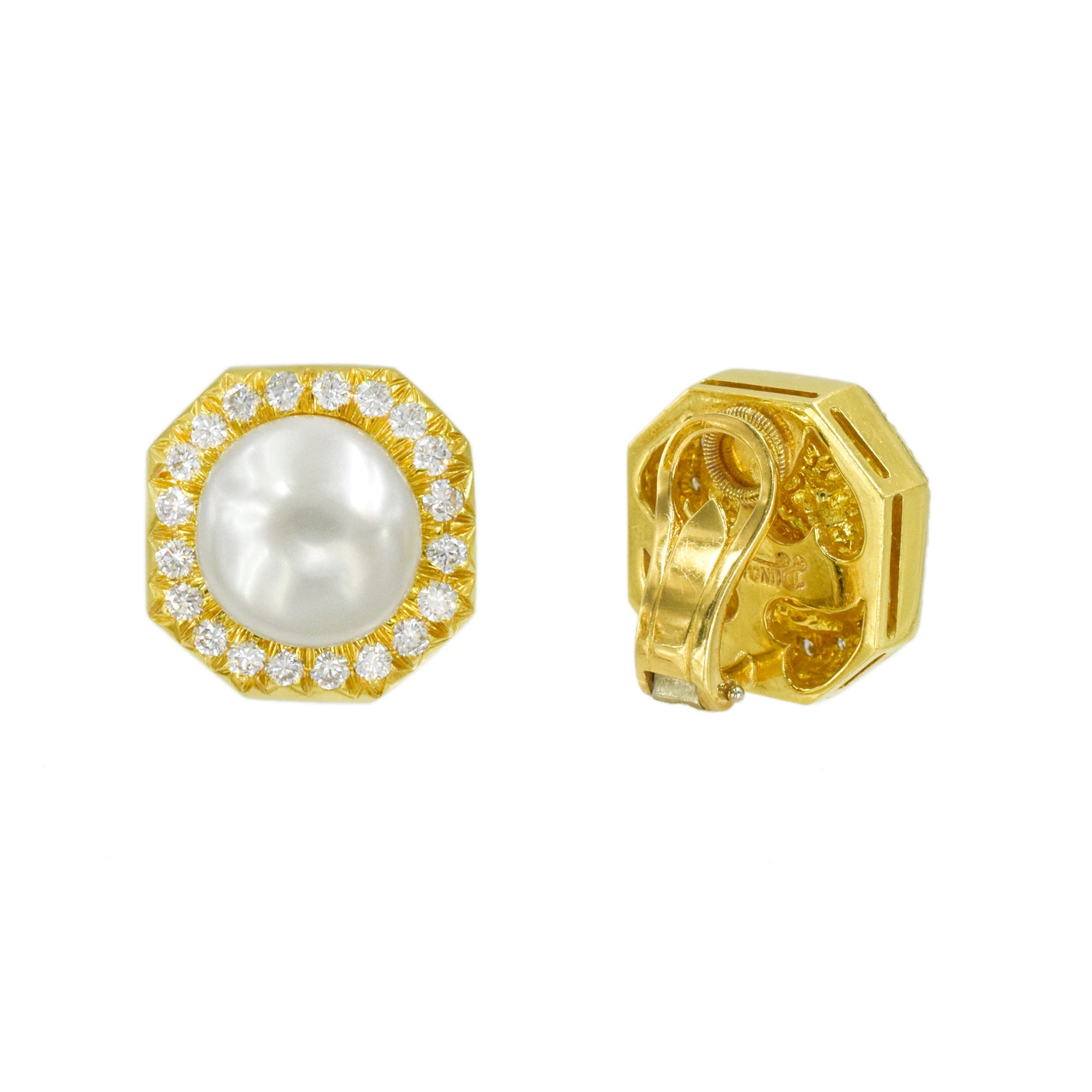 Henry Dunay Pearl & Diamond Earrings