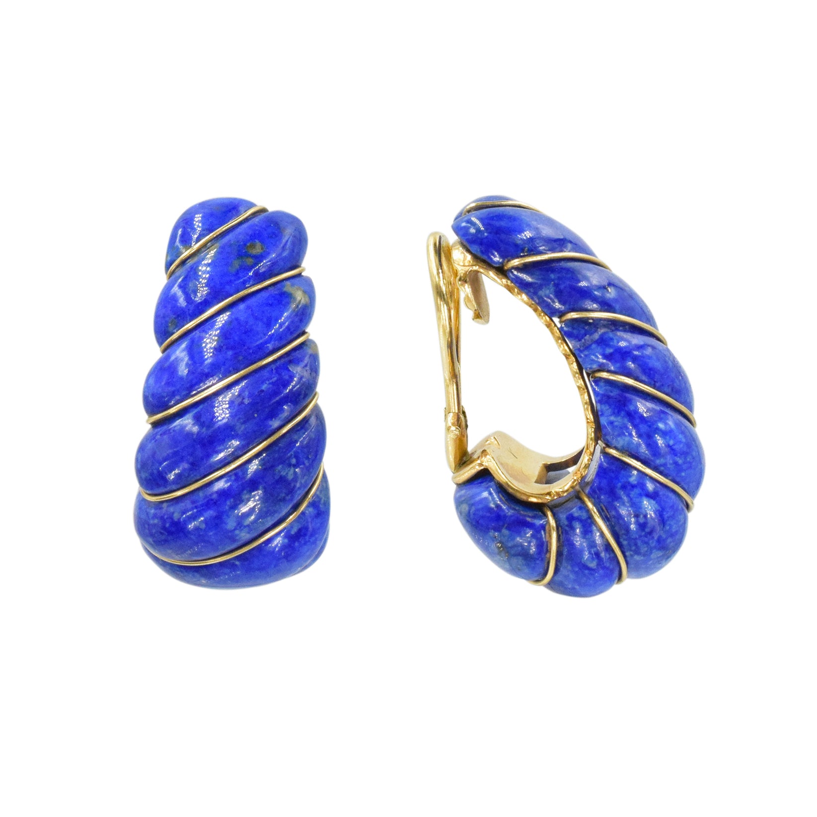 1970's Van Cleef & Arpels Lapis Lazuli Shrimp Earrings