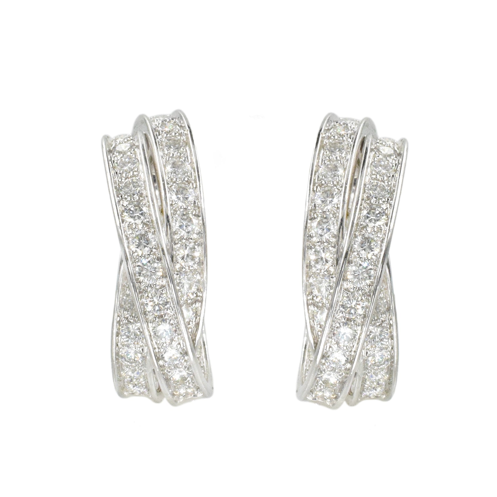 Cartier Trinity Diamond Hoop Earrings