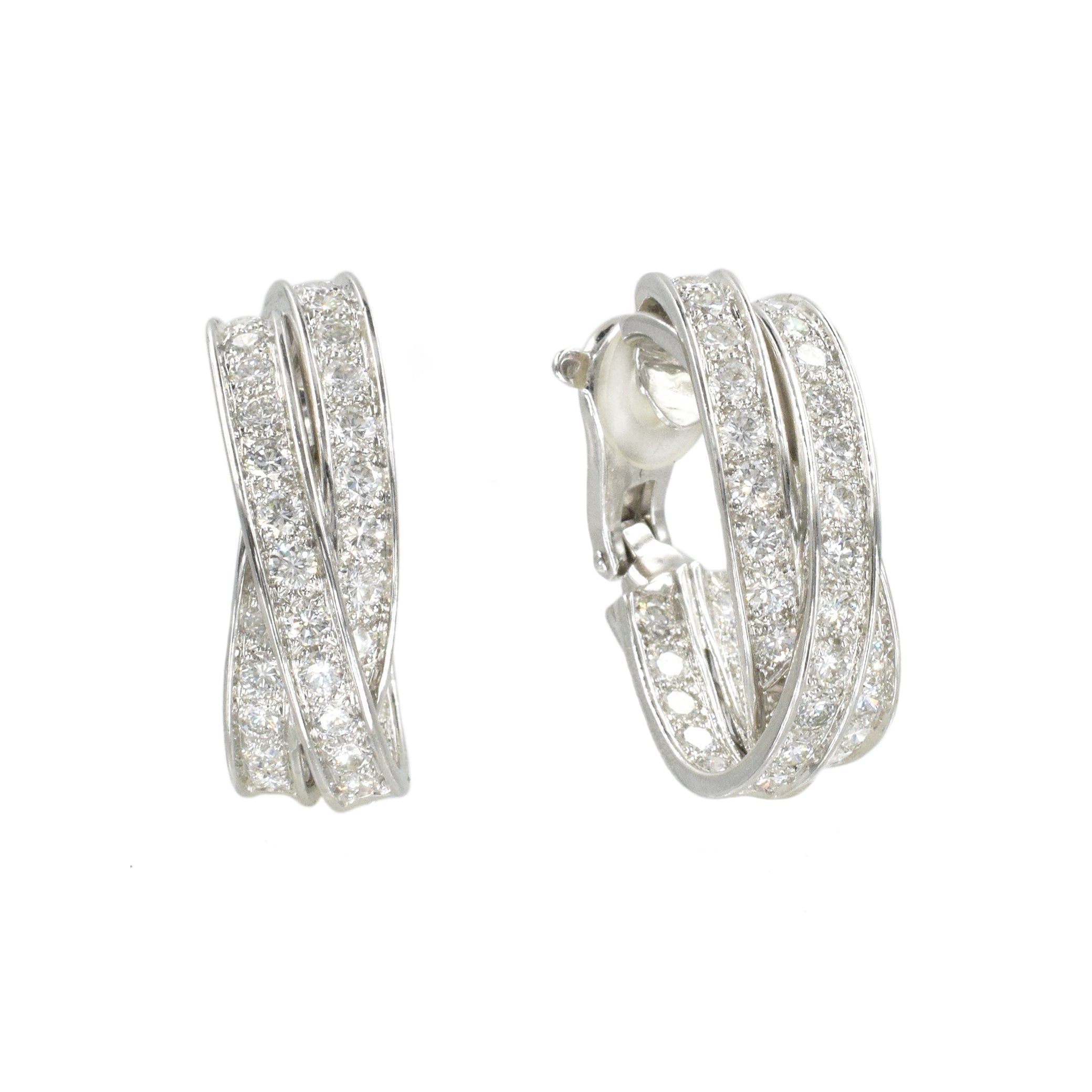 Cartier Trinity Diamond Hoop Earrings