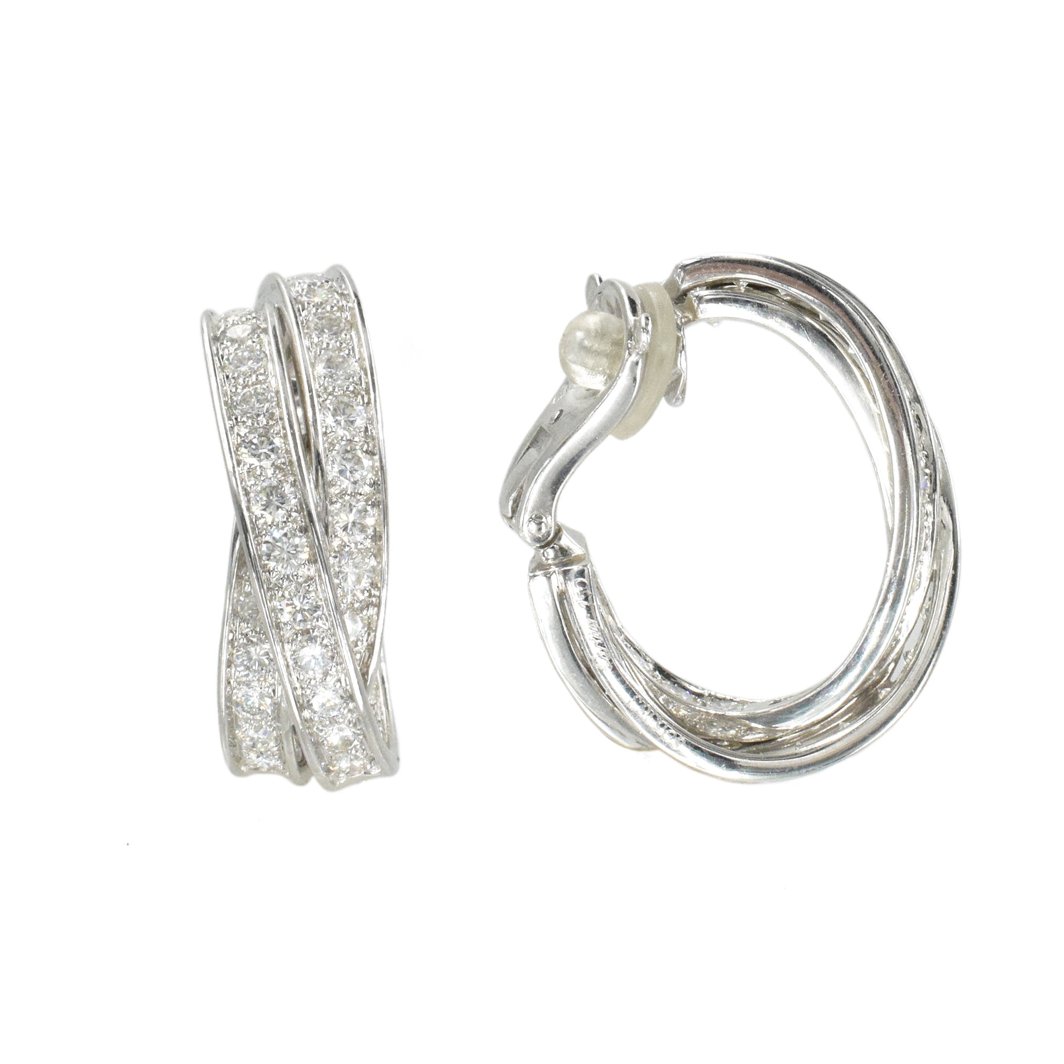 Cartier Trinity Diamond Hoop Earrings