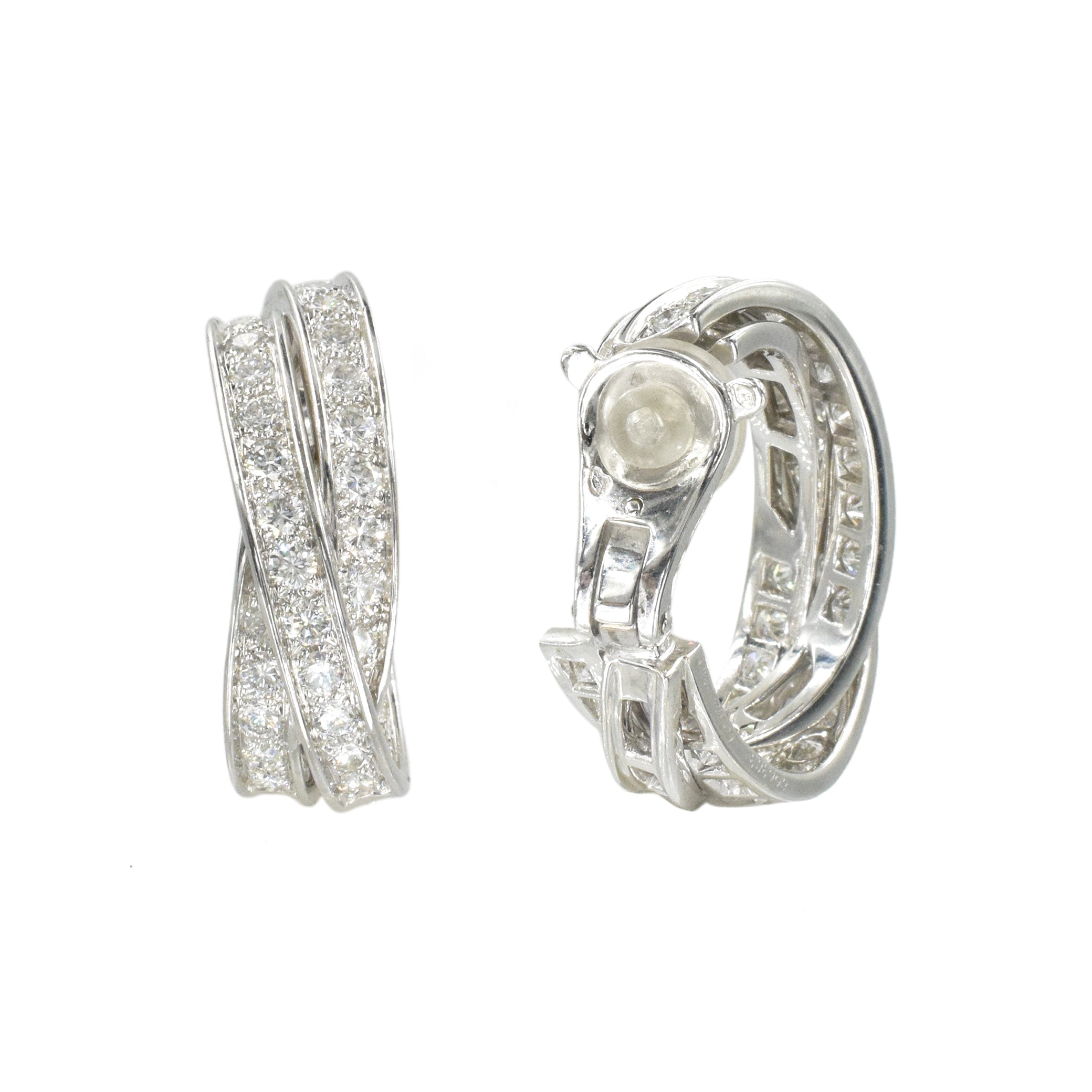 Cartier Trinity Diamond Hoop Earrings