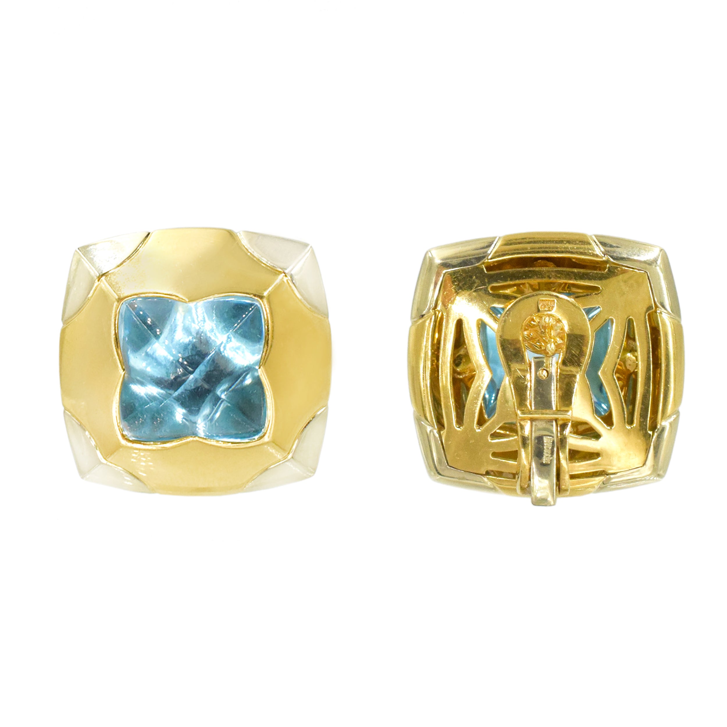 Iconic Bulgari Topaz Pyramid Earrings and Ring Set