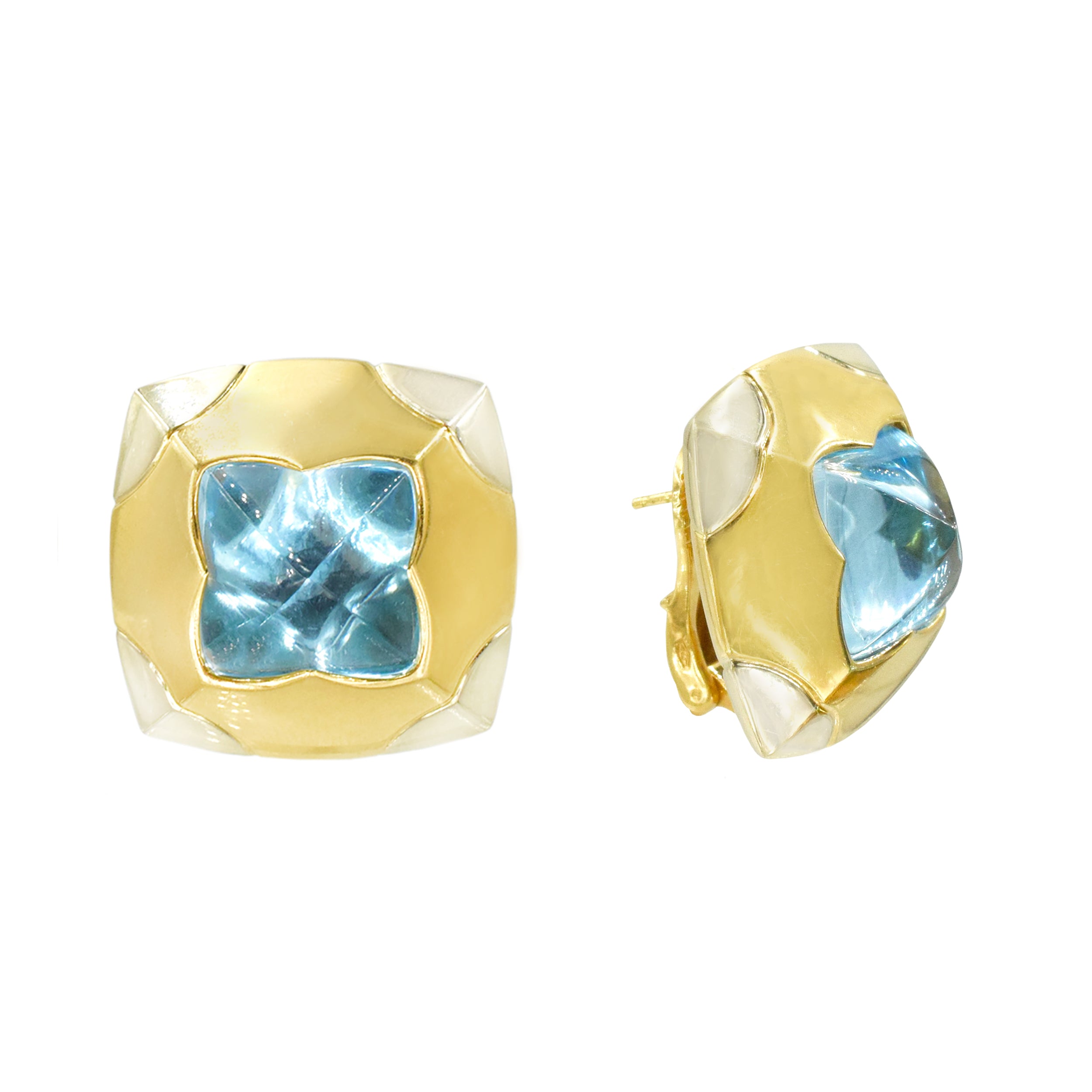 Iconic Bulgari Topaz Pyramid Earrings and Ring Set