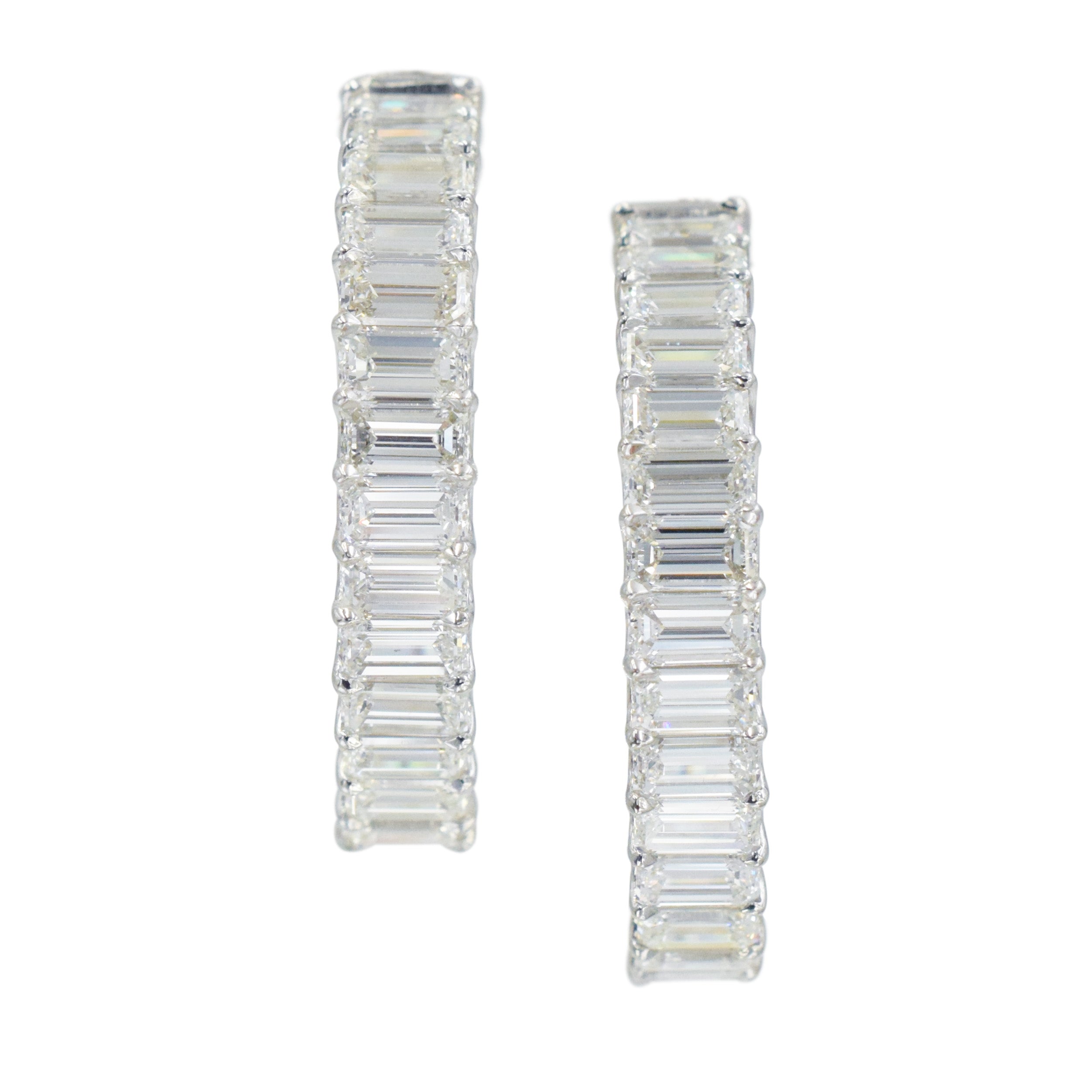 13.19ct Emerald Cut Diamond Hoops