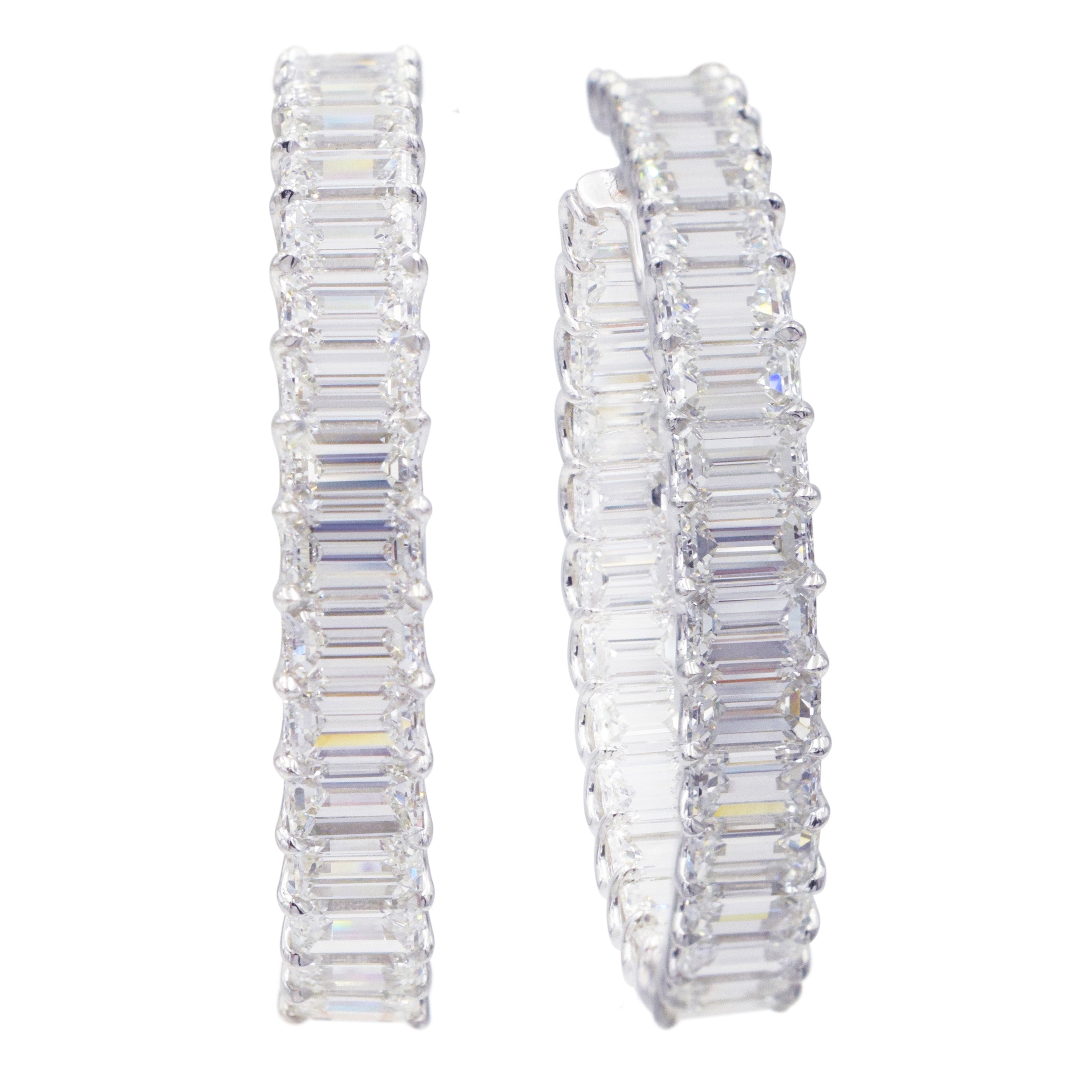 Gorgeous 18.78ct Inside Out Diamond Hoop Earrings