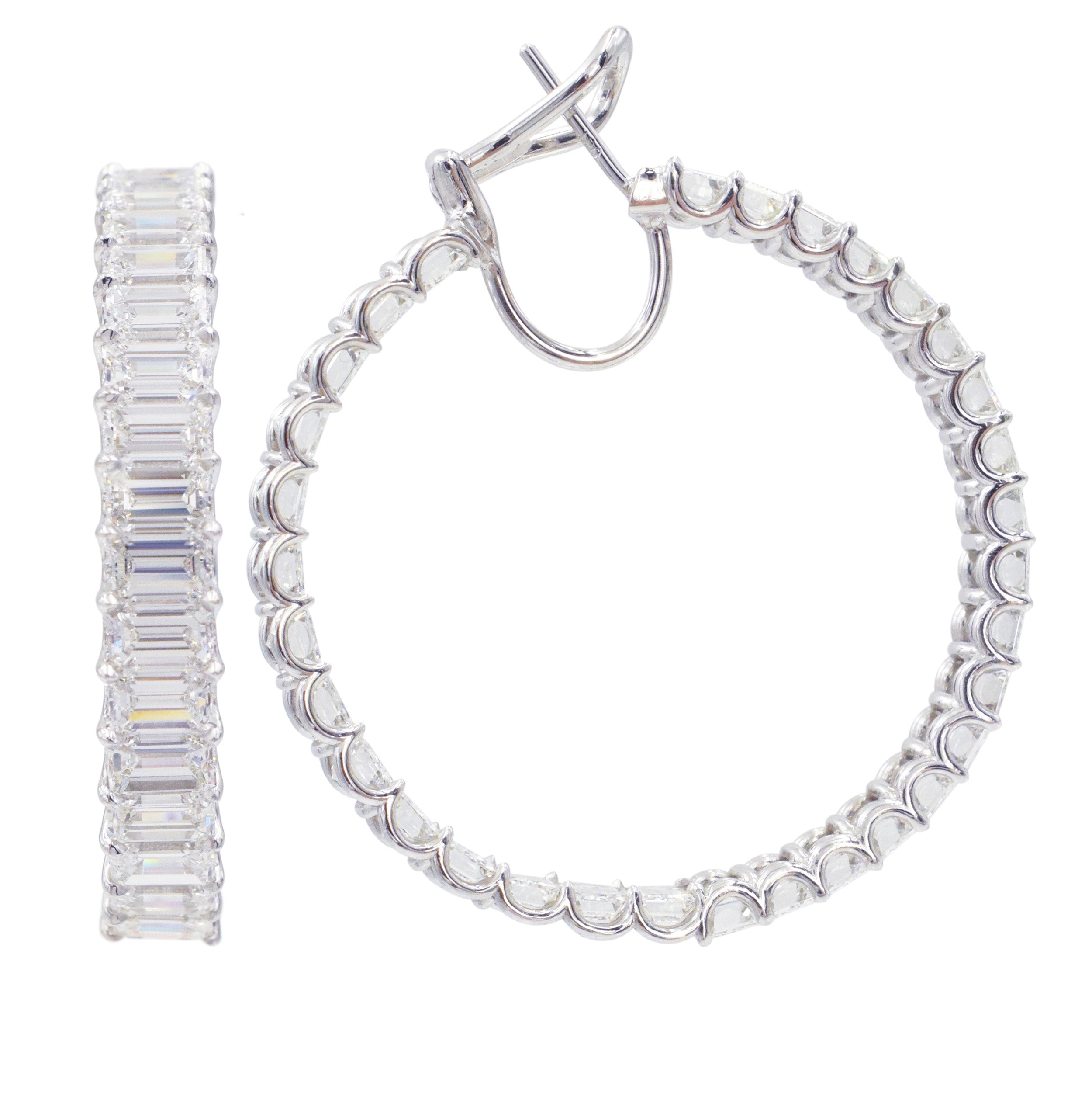 Gorgeous 18.78ct Inside Out Diamond Hoop Earrings