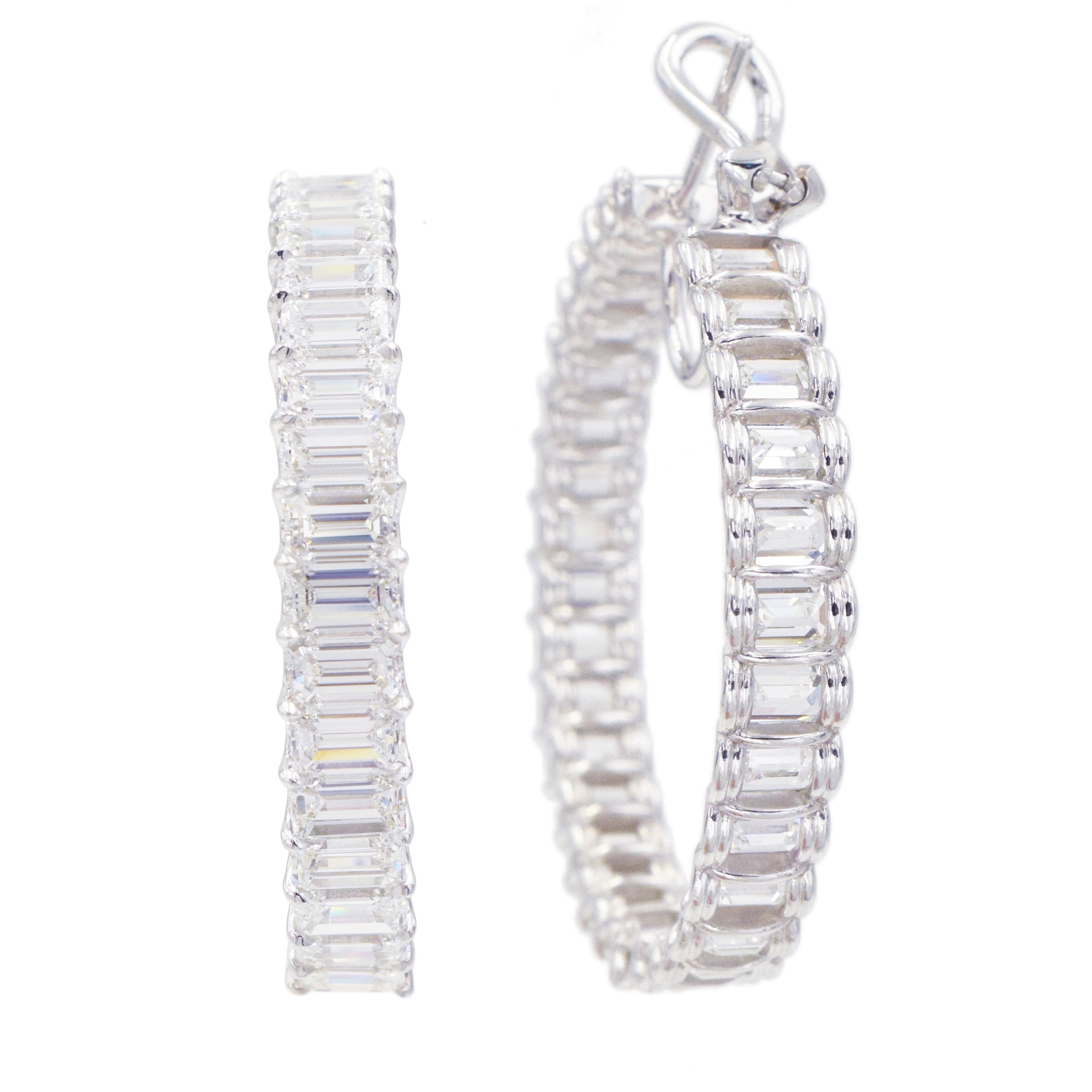 Gorgeous 18.78ct Inside Out Diamond Hoop Earrings