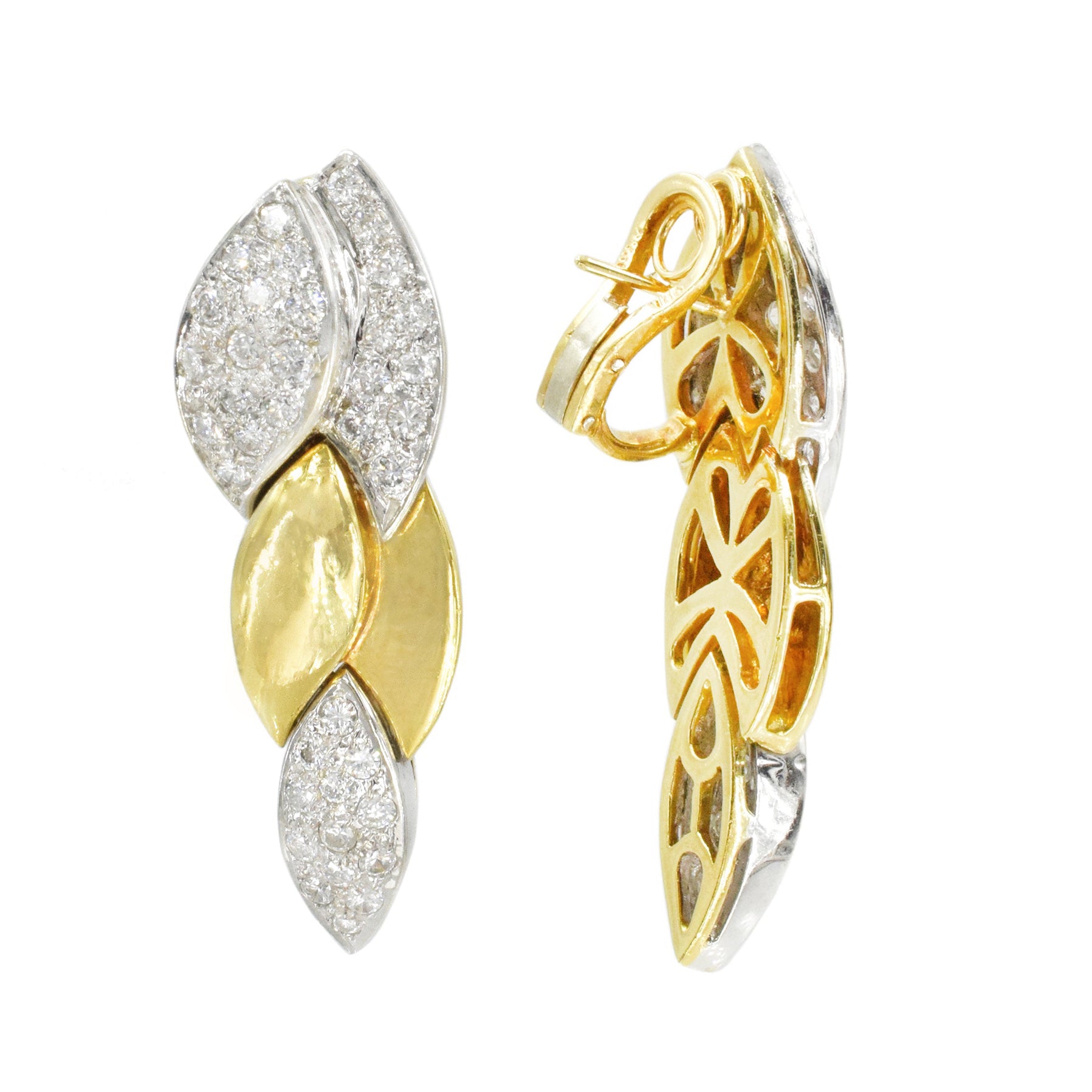 Vintage 2.65ct Diamond Drop Earrings