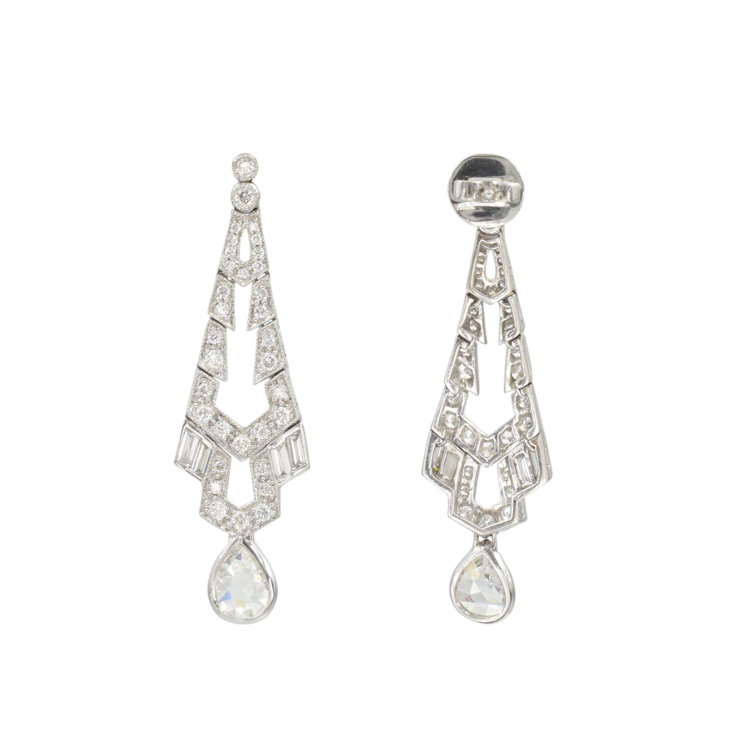 2.19ct Diamond Art Deco Inspired Earrings