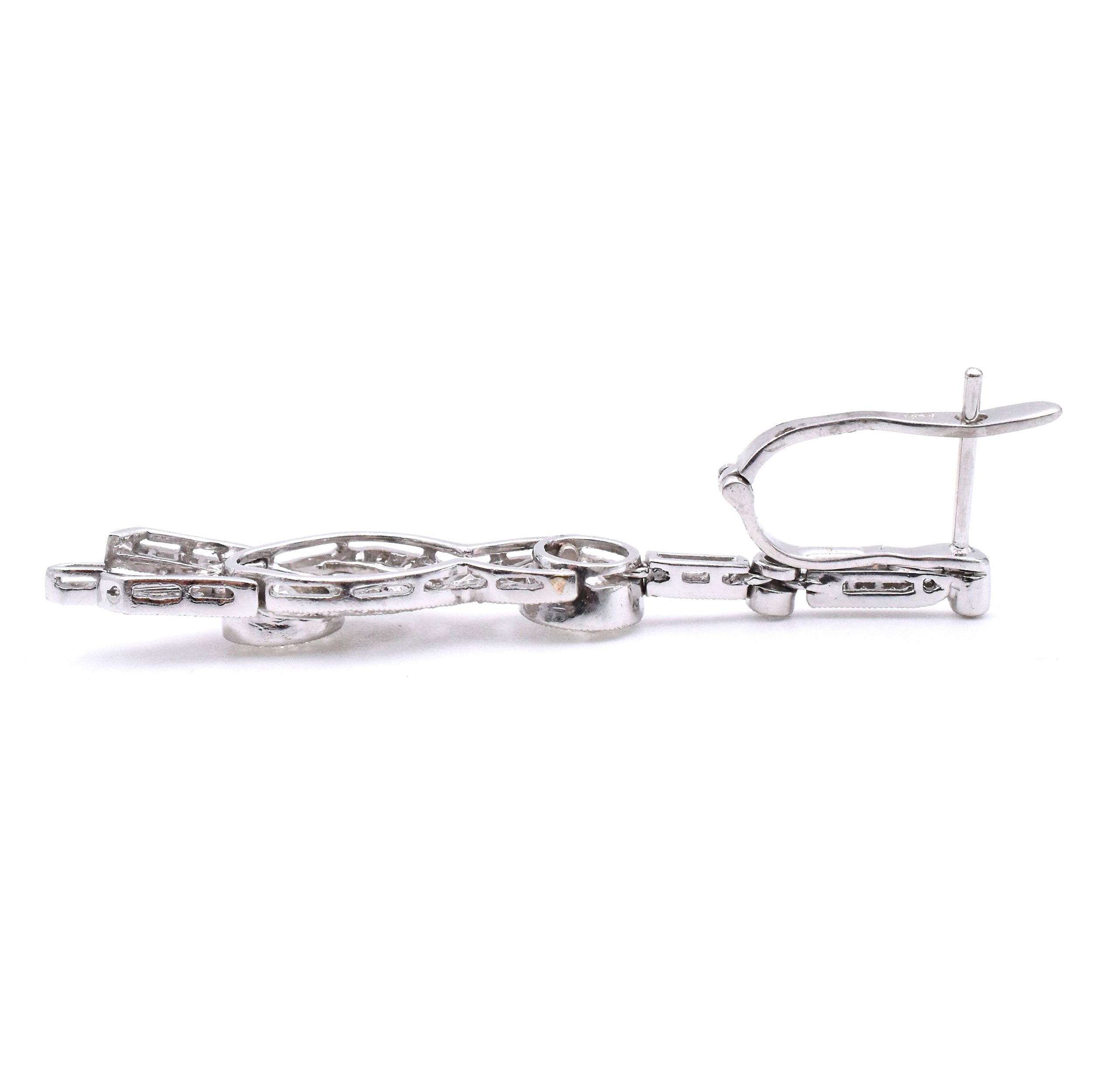 3.16ct Diamond Drop Earrings in Platinum