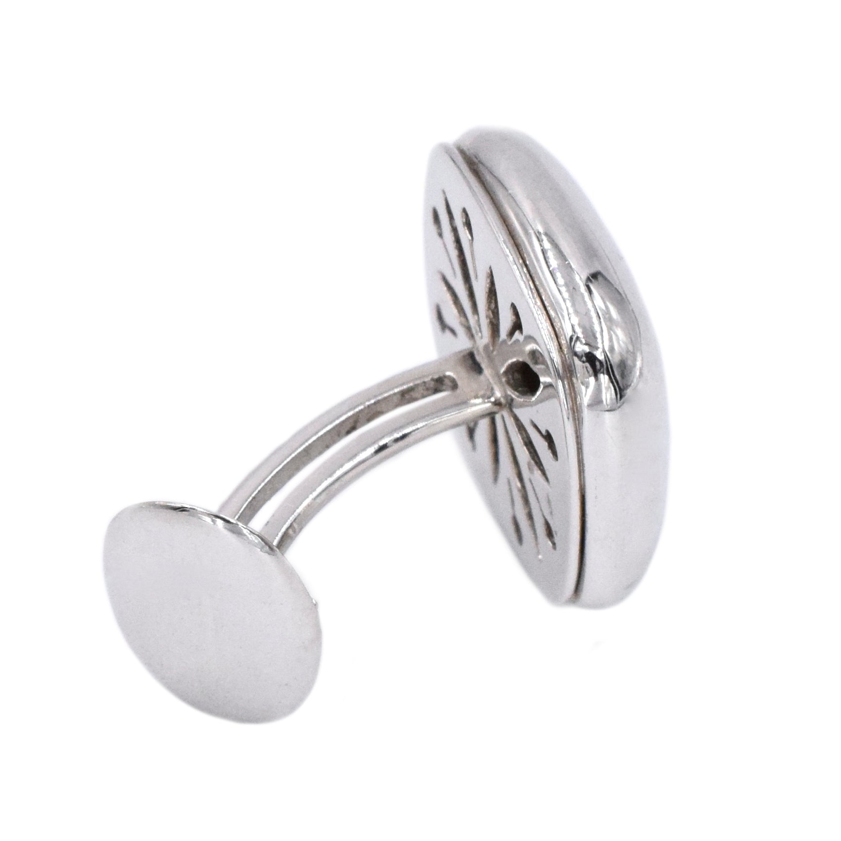 0.92ct Diamond Button Design Cufflinks in 18k White Gold