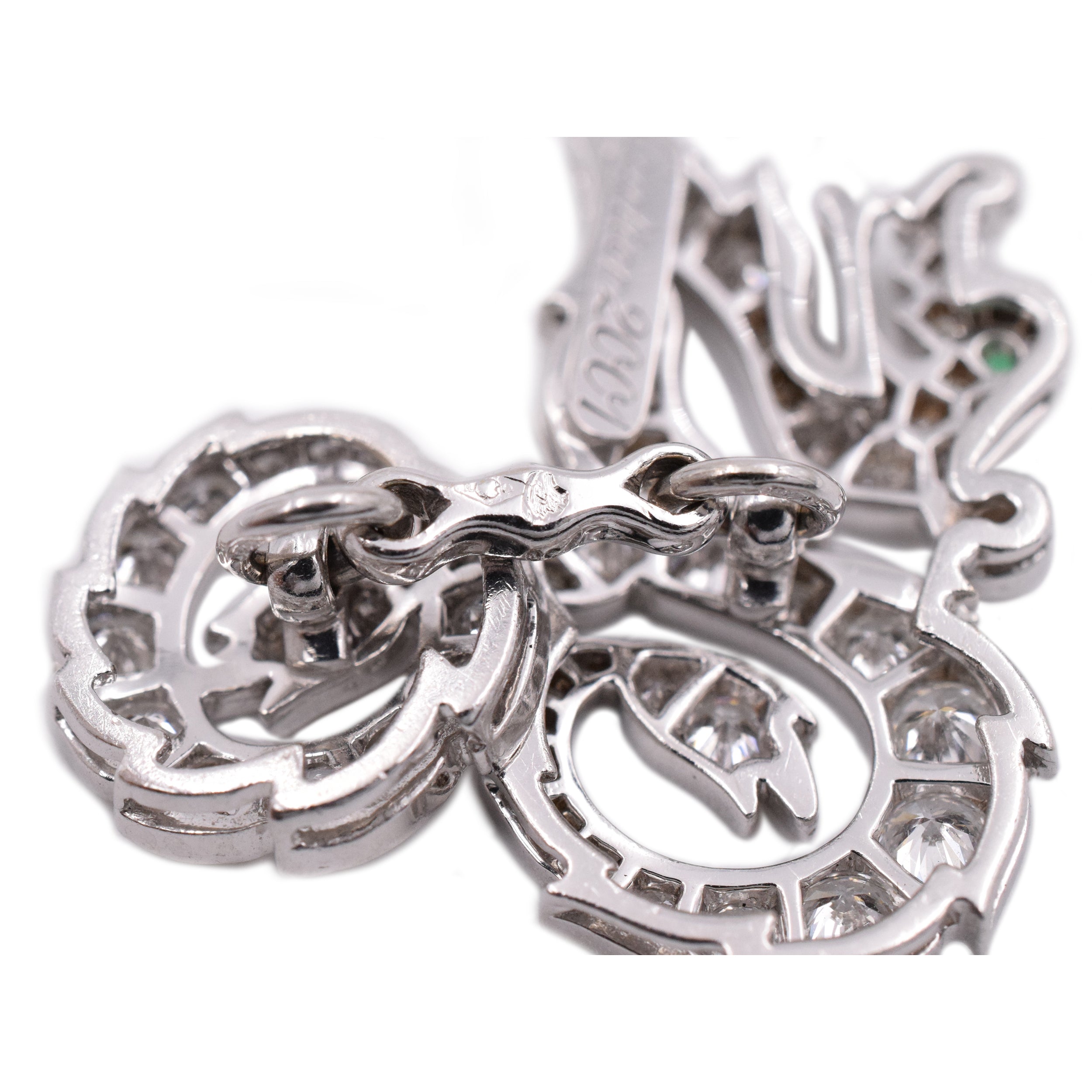 Cartier 2001 Diamond Dragon Cufflinks In 18k White Gold