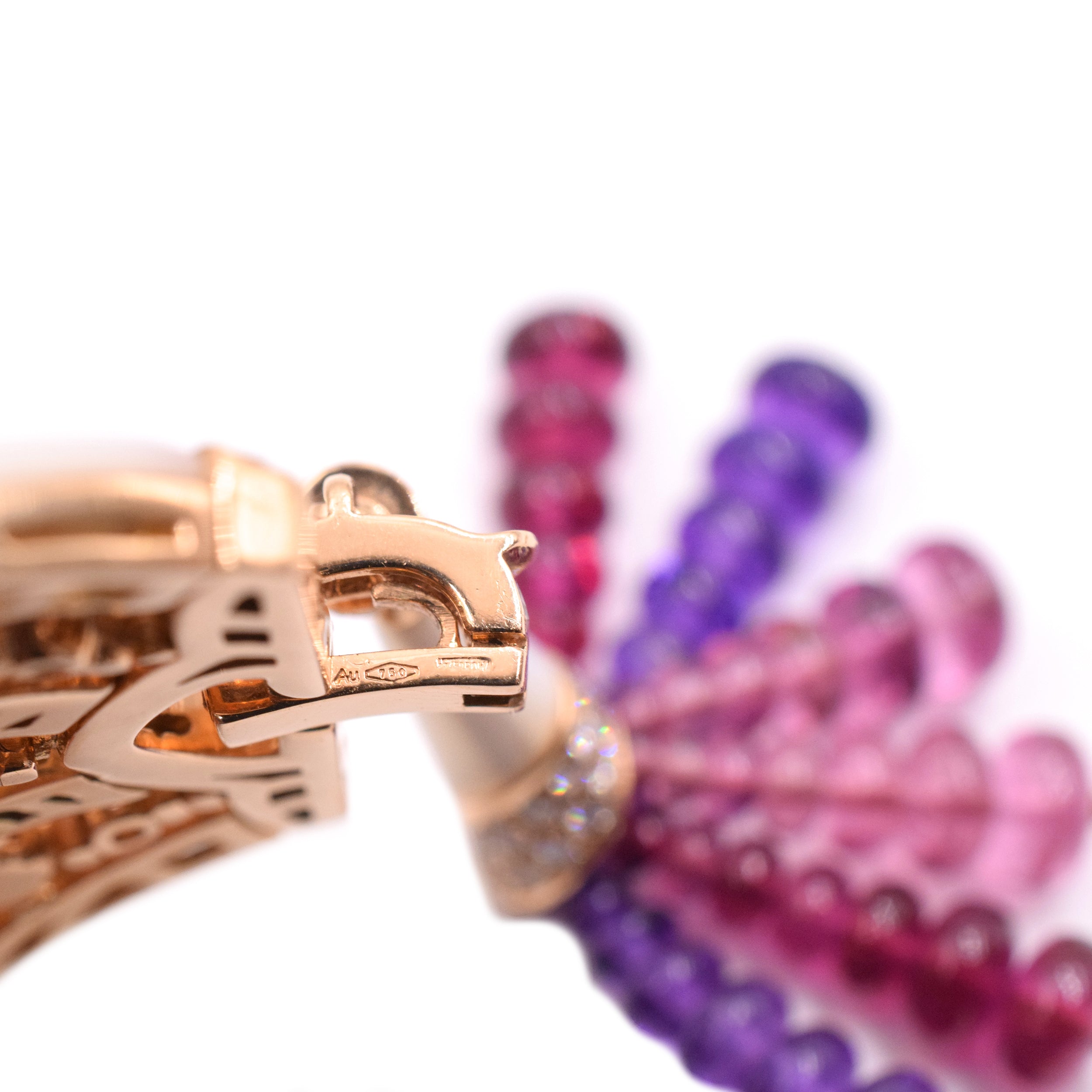 Bulgari Mother of Pearls, Diamond & Spinel Watch In 18k Gold