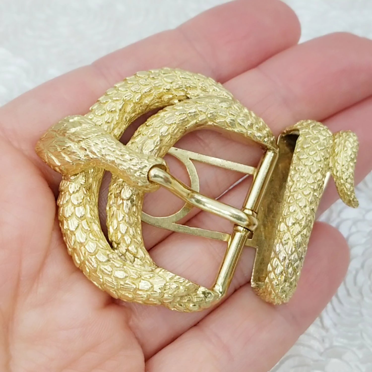 David Webb Snake Belt Buckle in 18K Yellow Gold