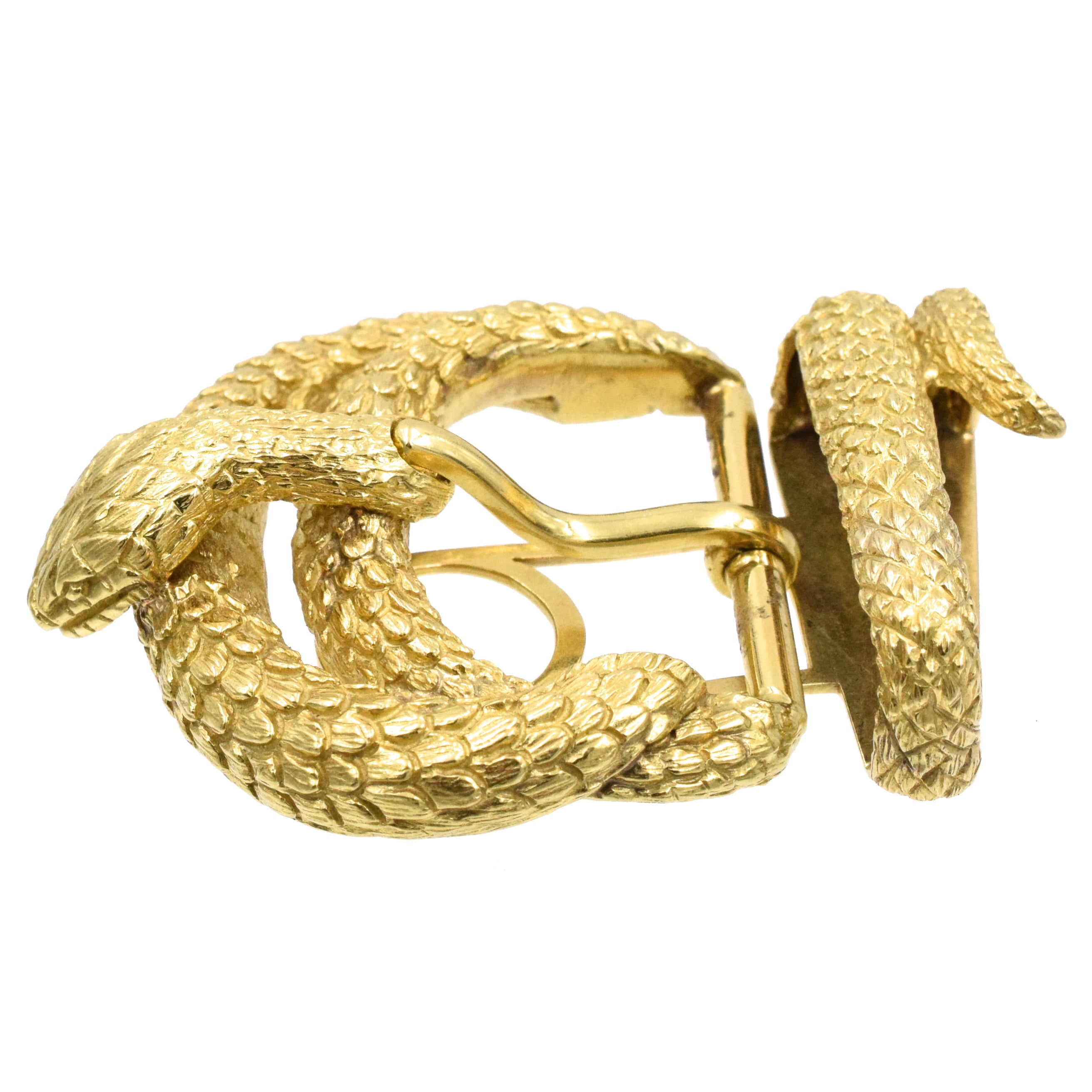 David Webb Snake Belt Buckle in 18K Yellow Gold