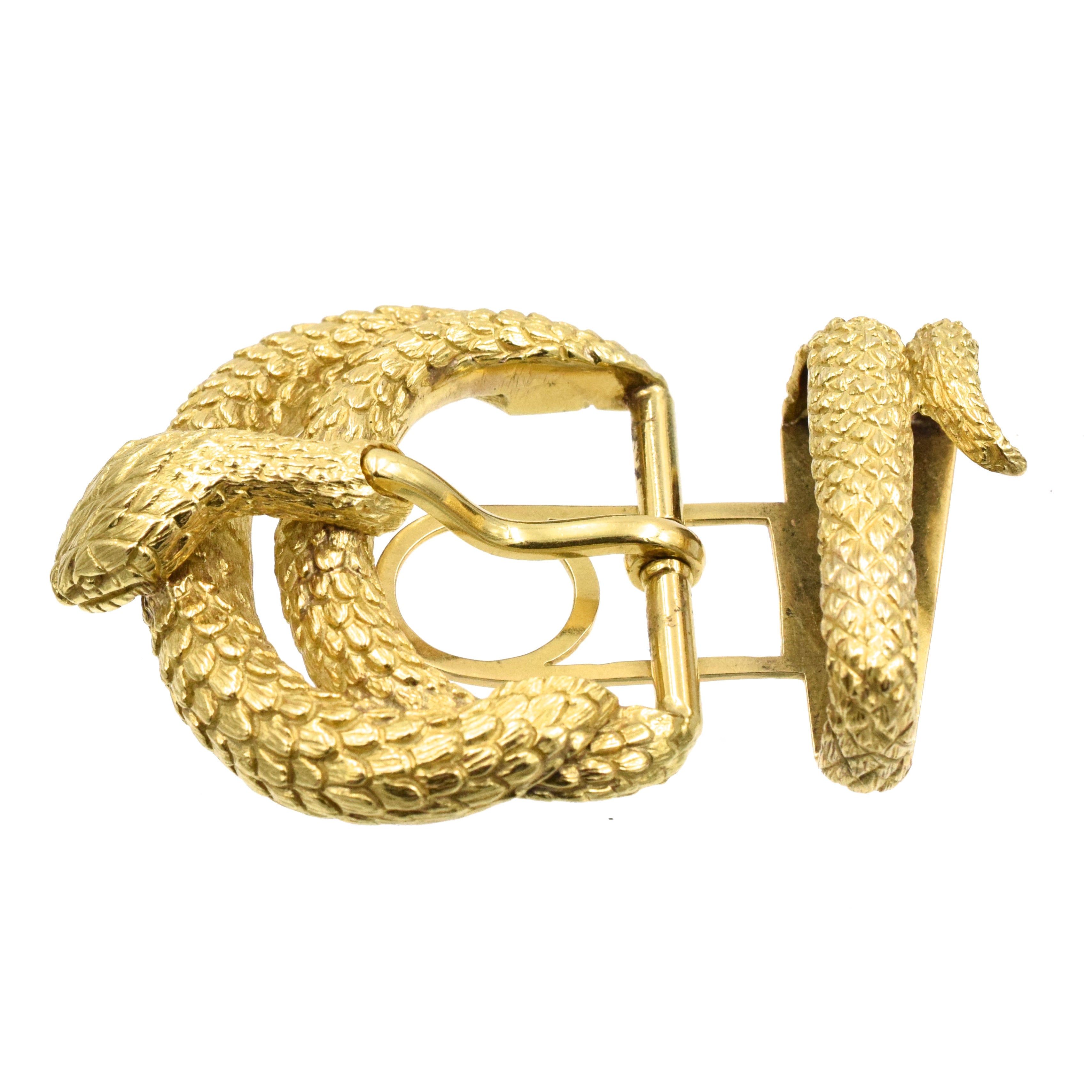 David Webb Snake Belt Buckle in 18K Yellow Gold