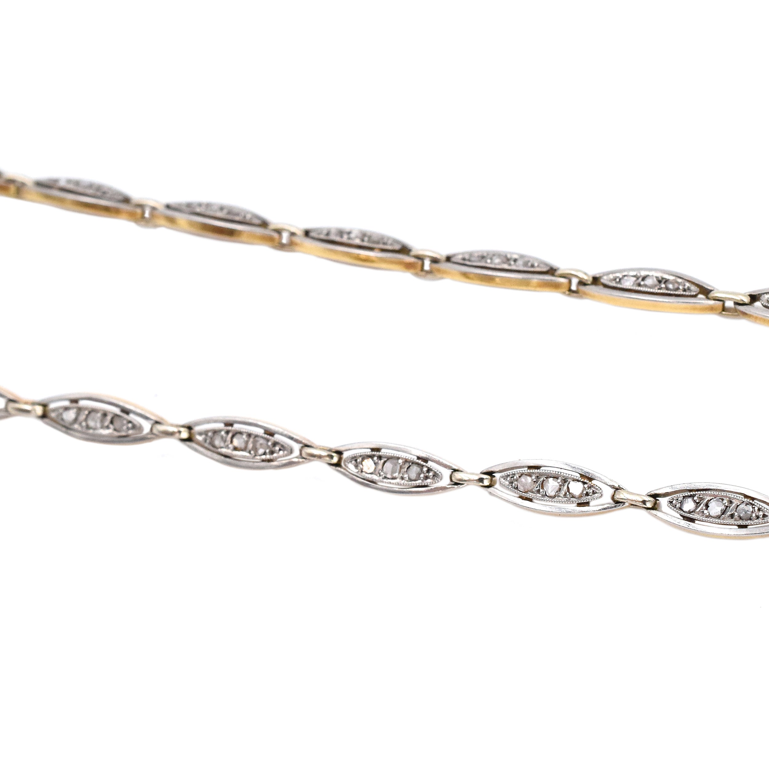 Antique Natural Pearl & Diamond Necklace