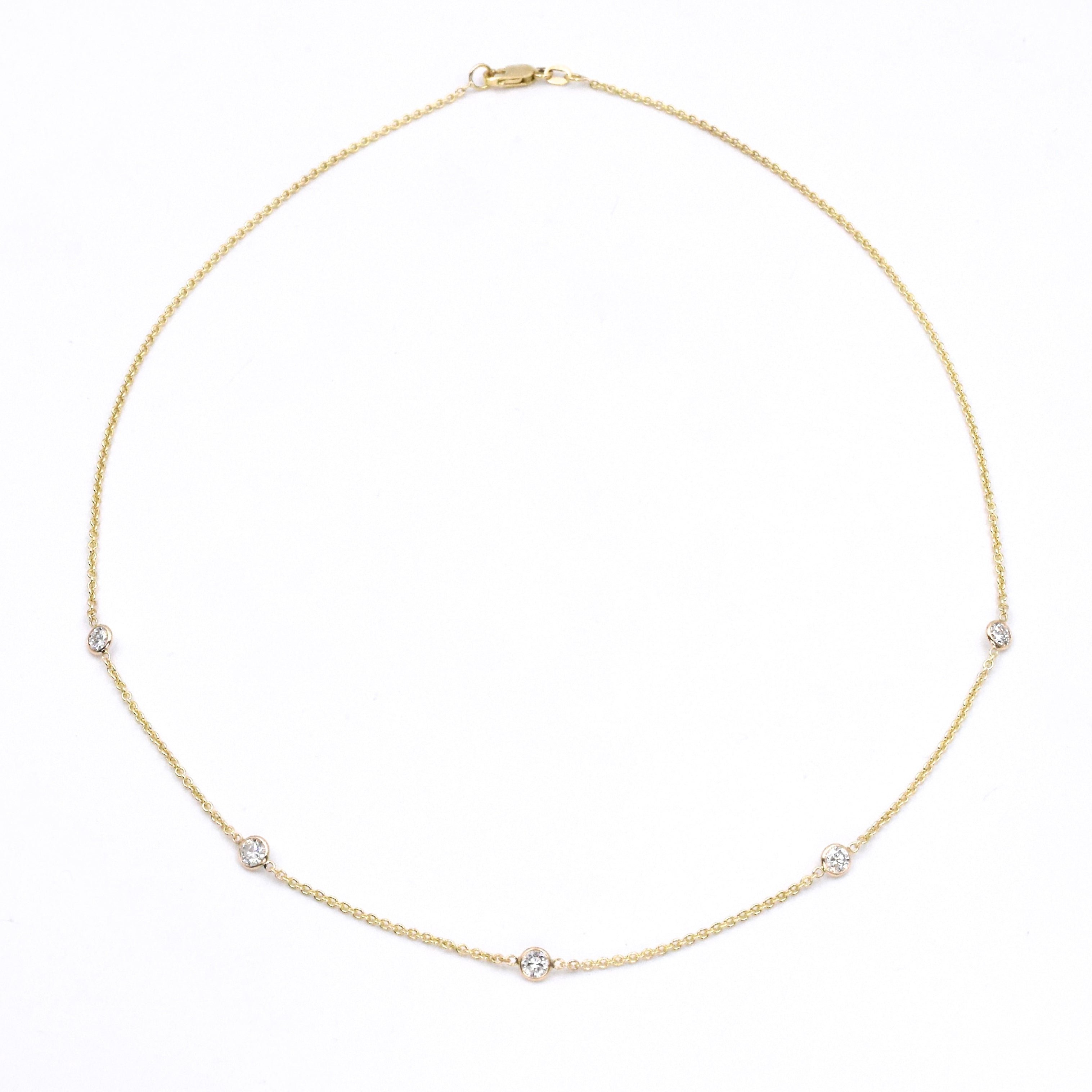 1ct Diamond by the yard necklace in 14k yellow gold