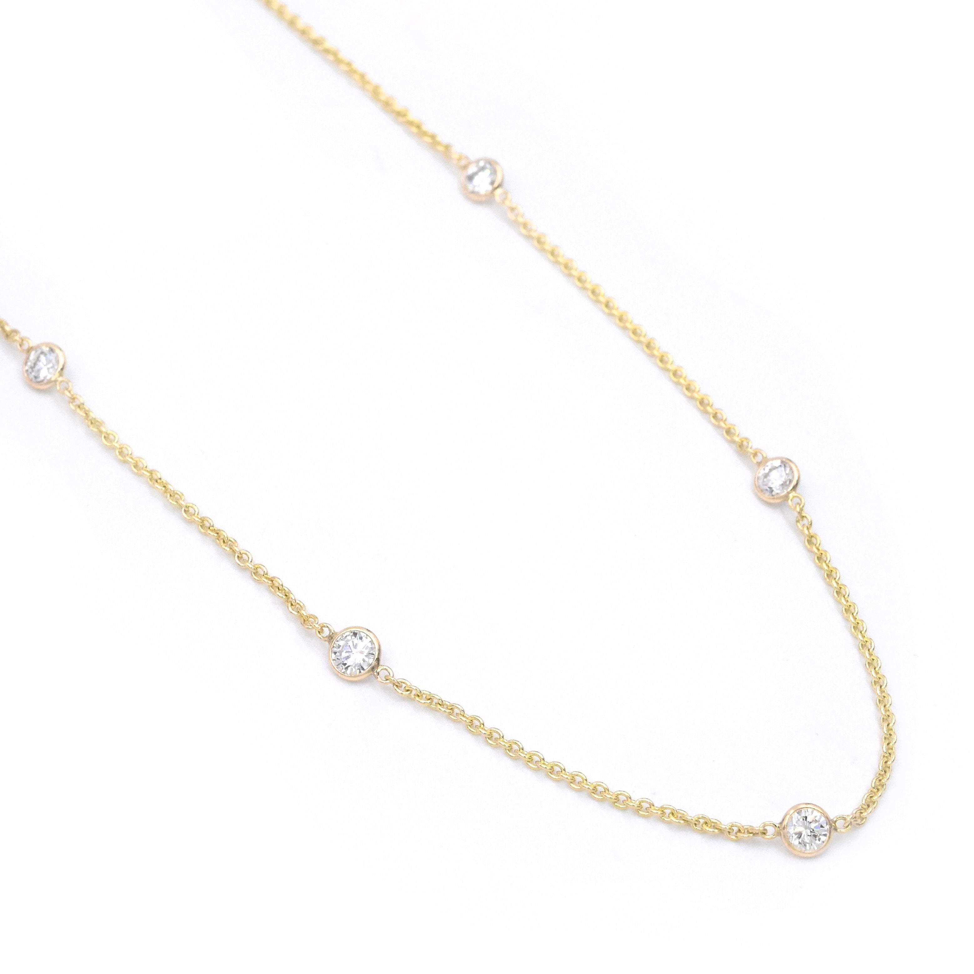 1ct Diamond by the yard necklace in 14k yellow gold