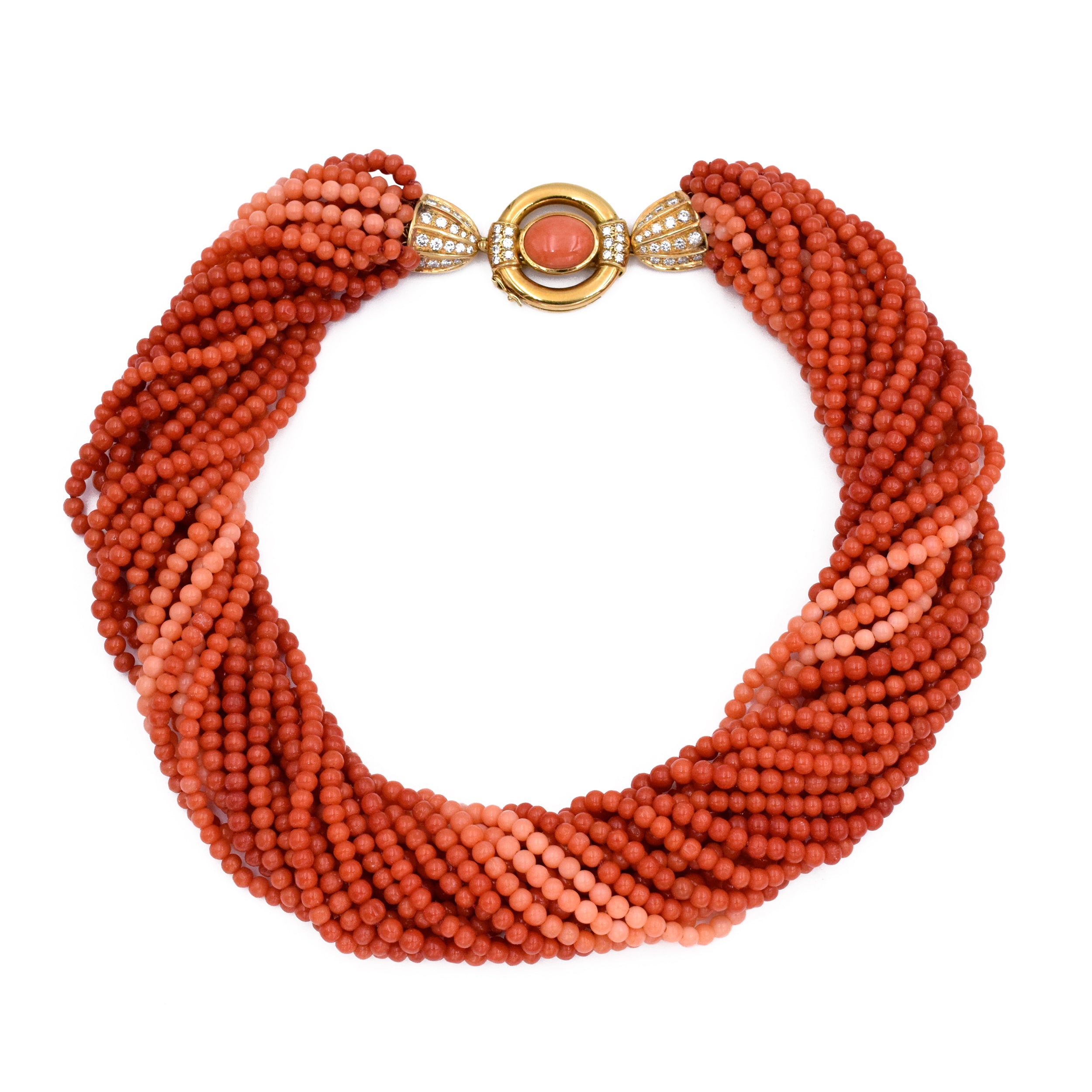 Gucci Coral & Diamond, Necklace, Bracelet & Earrings Set