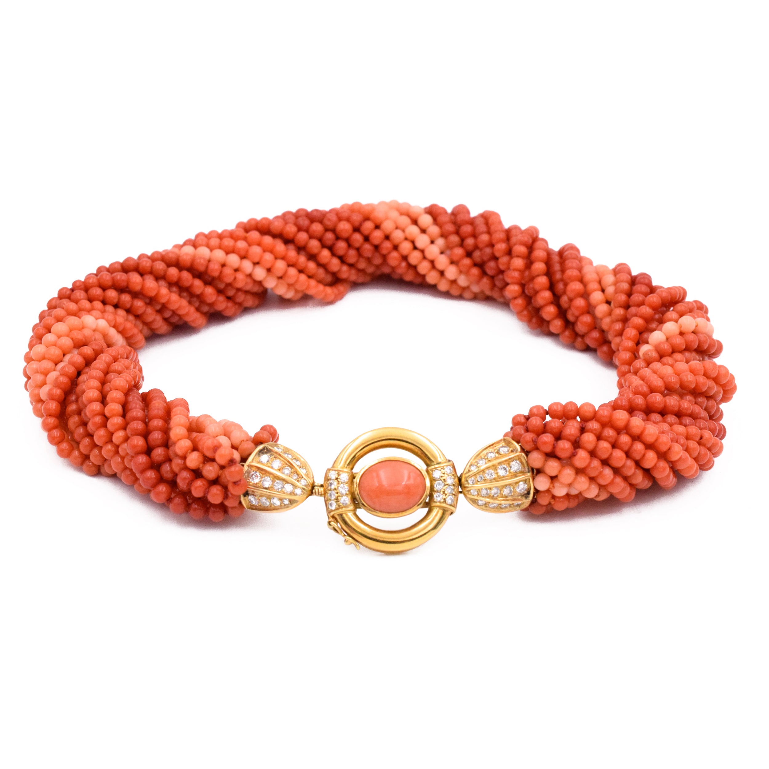 Gucci Coral & Diamond, Necklace, Bracelet & Earrings Set