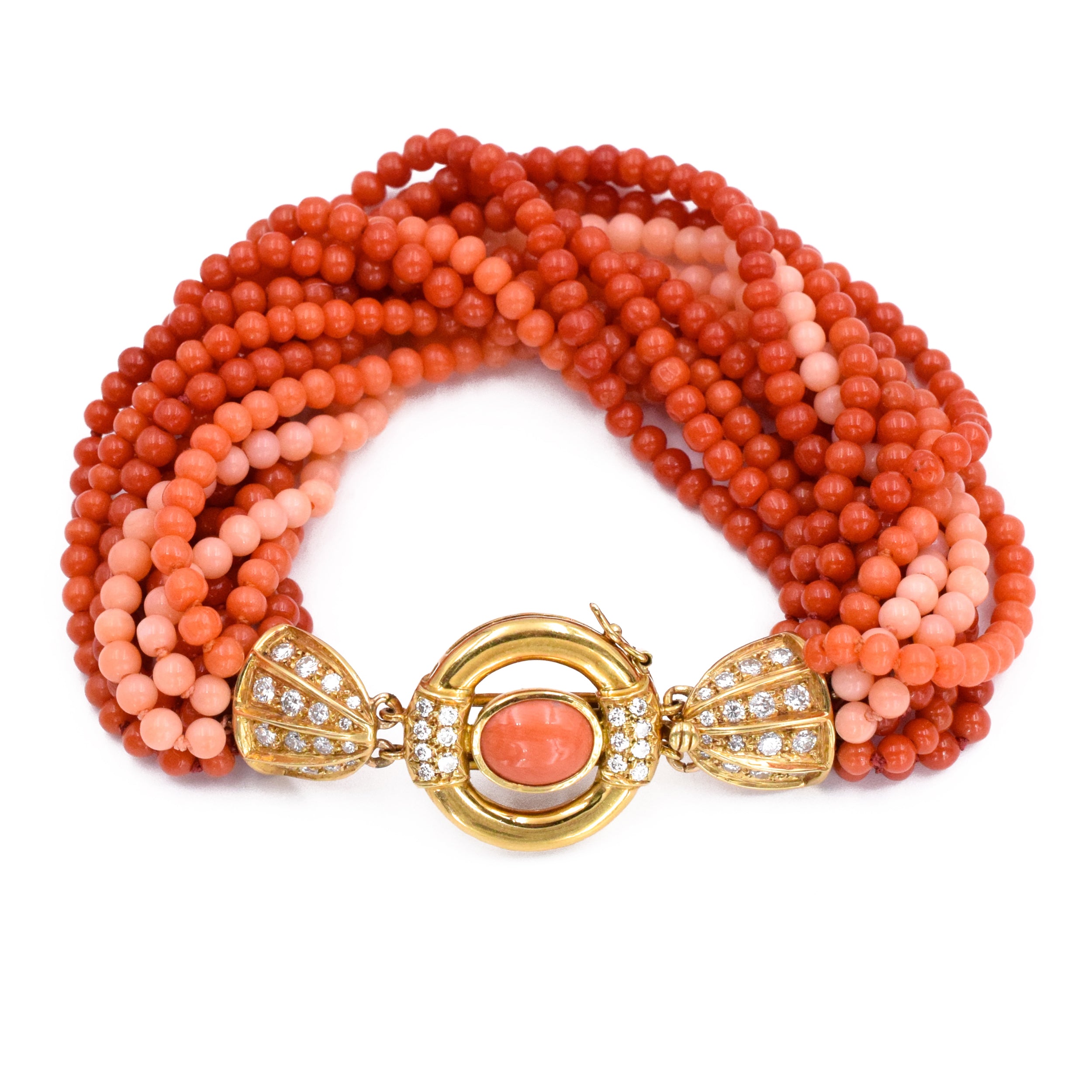 Gucci Coral & Diamond, Necklace, Bracelet & Earrings Set