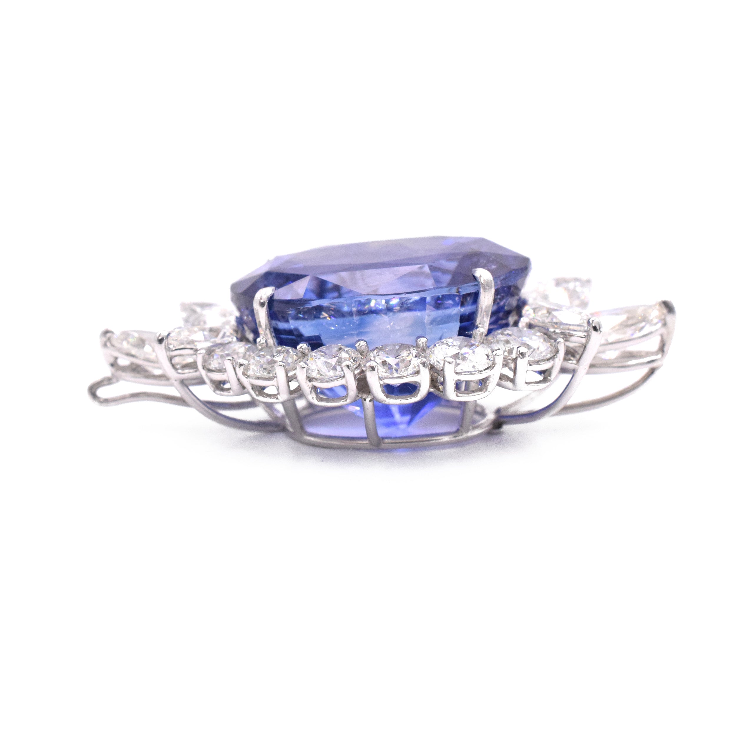 70.14ct Ceylon Sapphire & 44.50ct Diamond Necklace & Earrings Suite