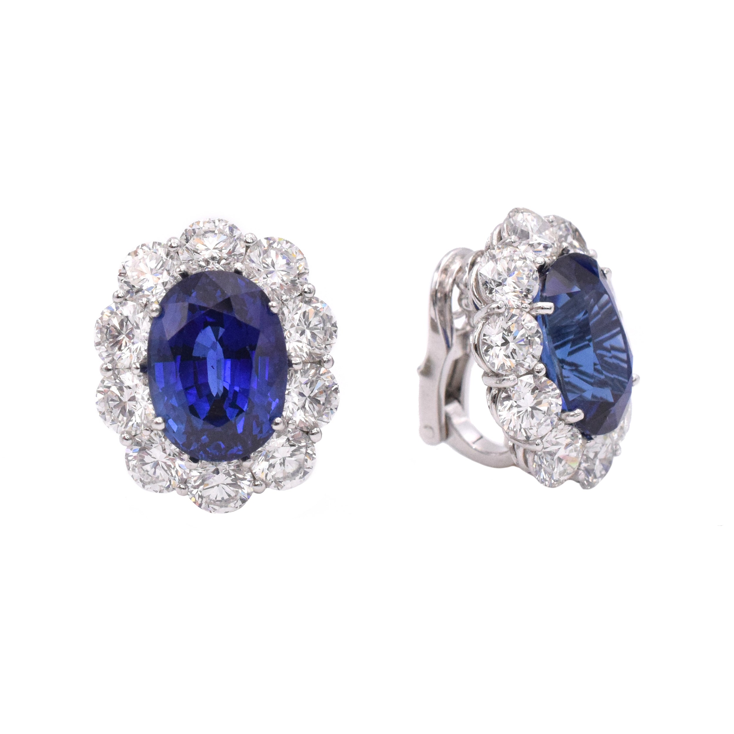 70.14ct Ceylon Sapphire & 44.50ct Diamond Necklace & Earrings Suite