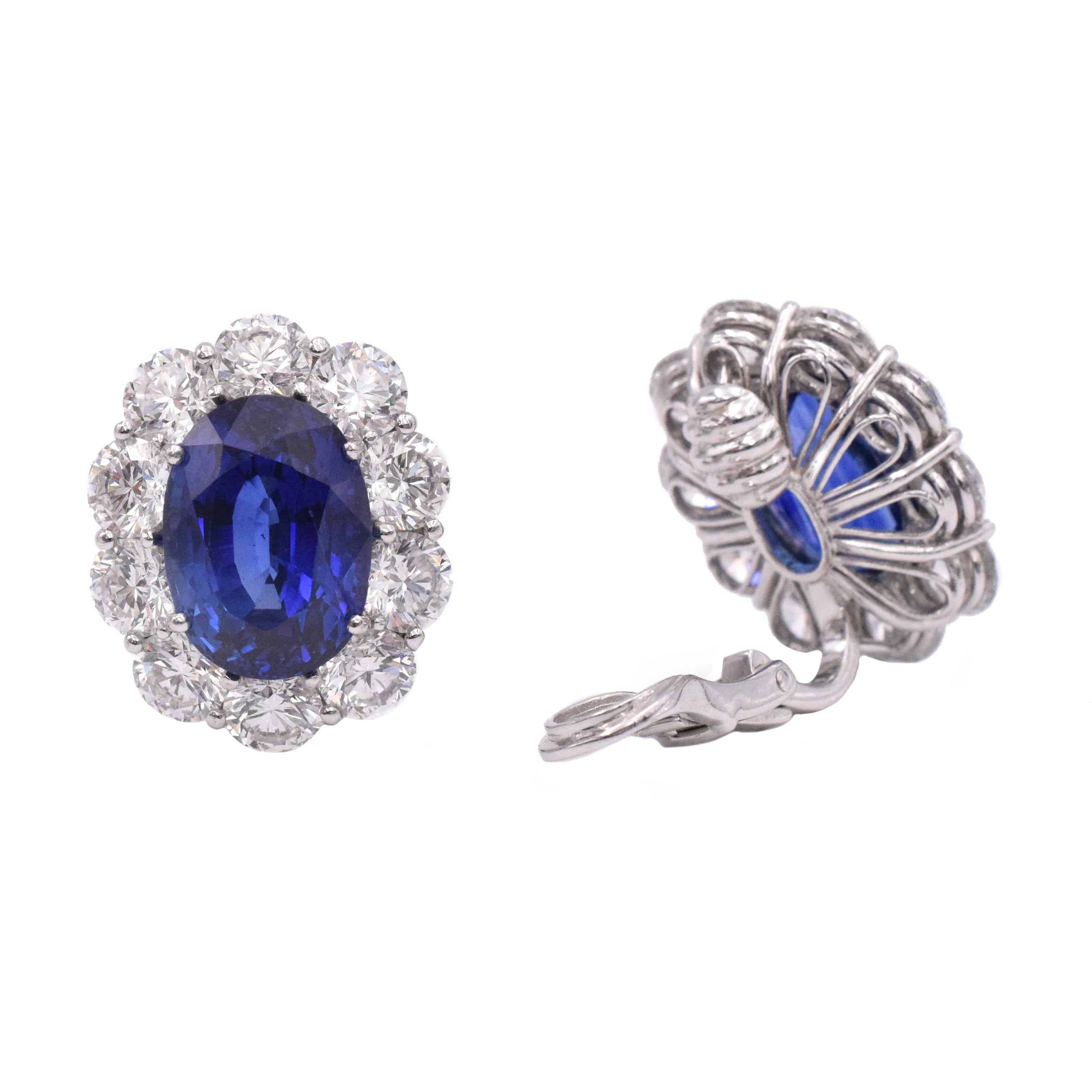 70.14ct Ceylon Sapphire & 44.50ct Diamond Necklace & Earrings Suite