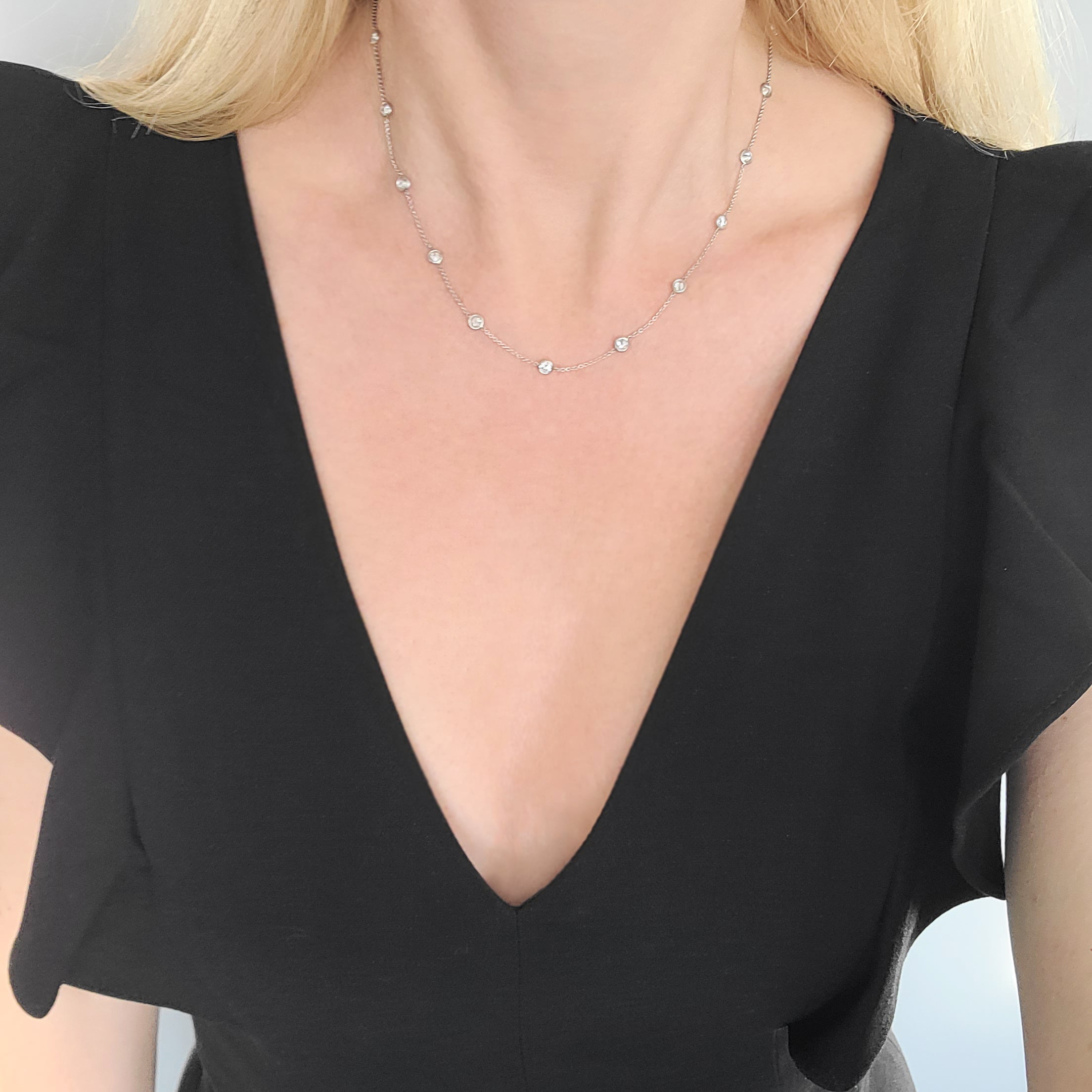 2.75ct Diamond By The Yard Necklace In Platinum