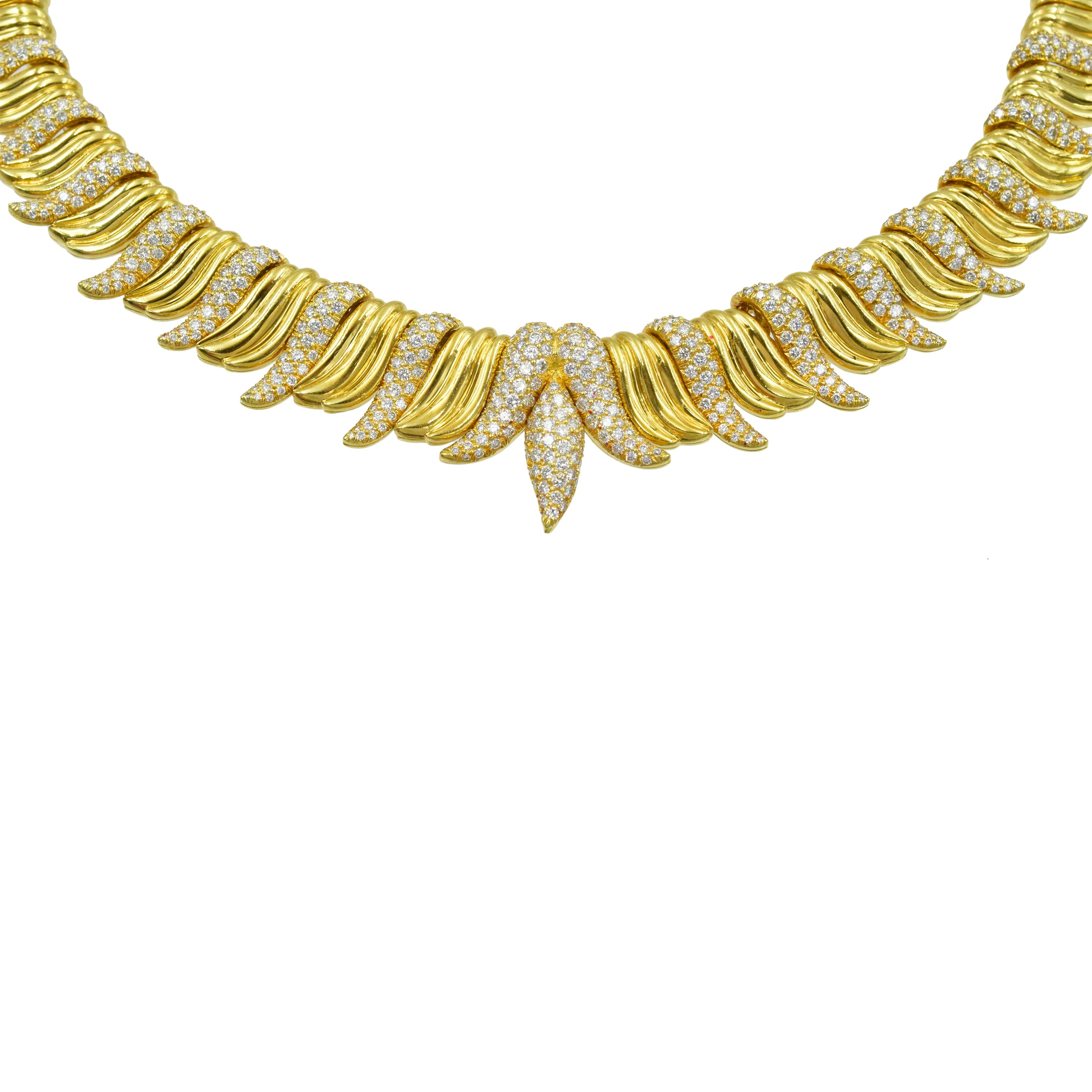 Elegant 10.00ct Diamond Necklace In 18k Yellow Gold