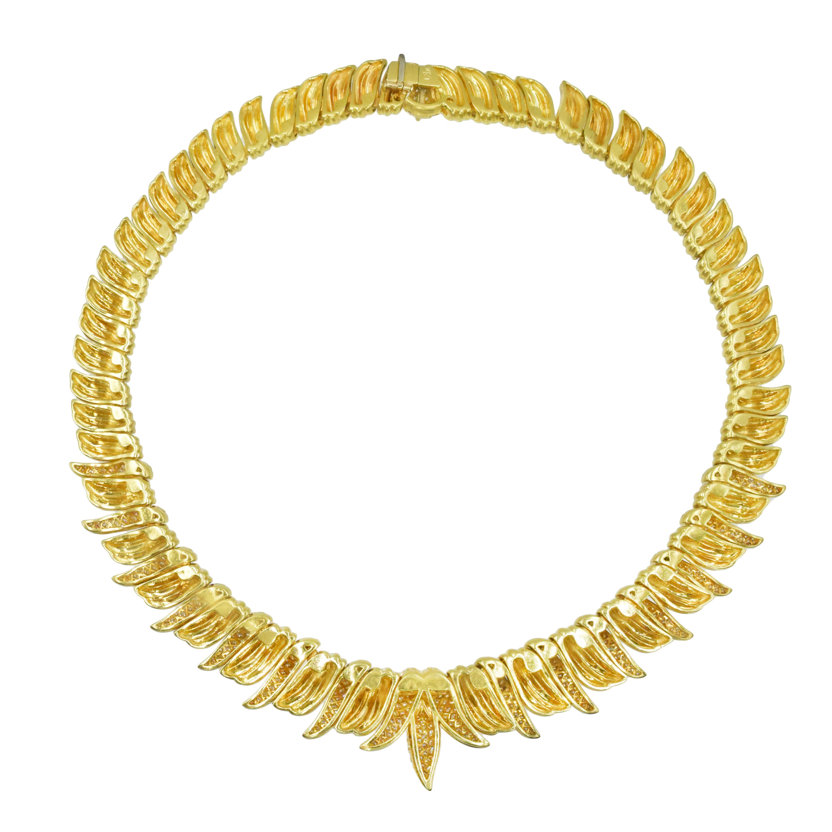 Elegant 10.00ct Diamond Necklace In 18k Yellow Gold