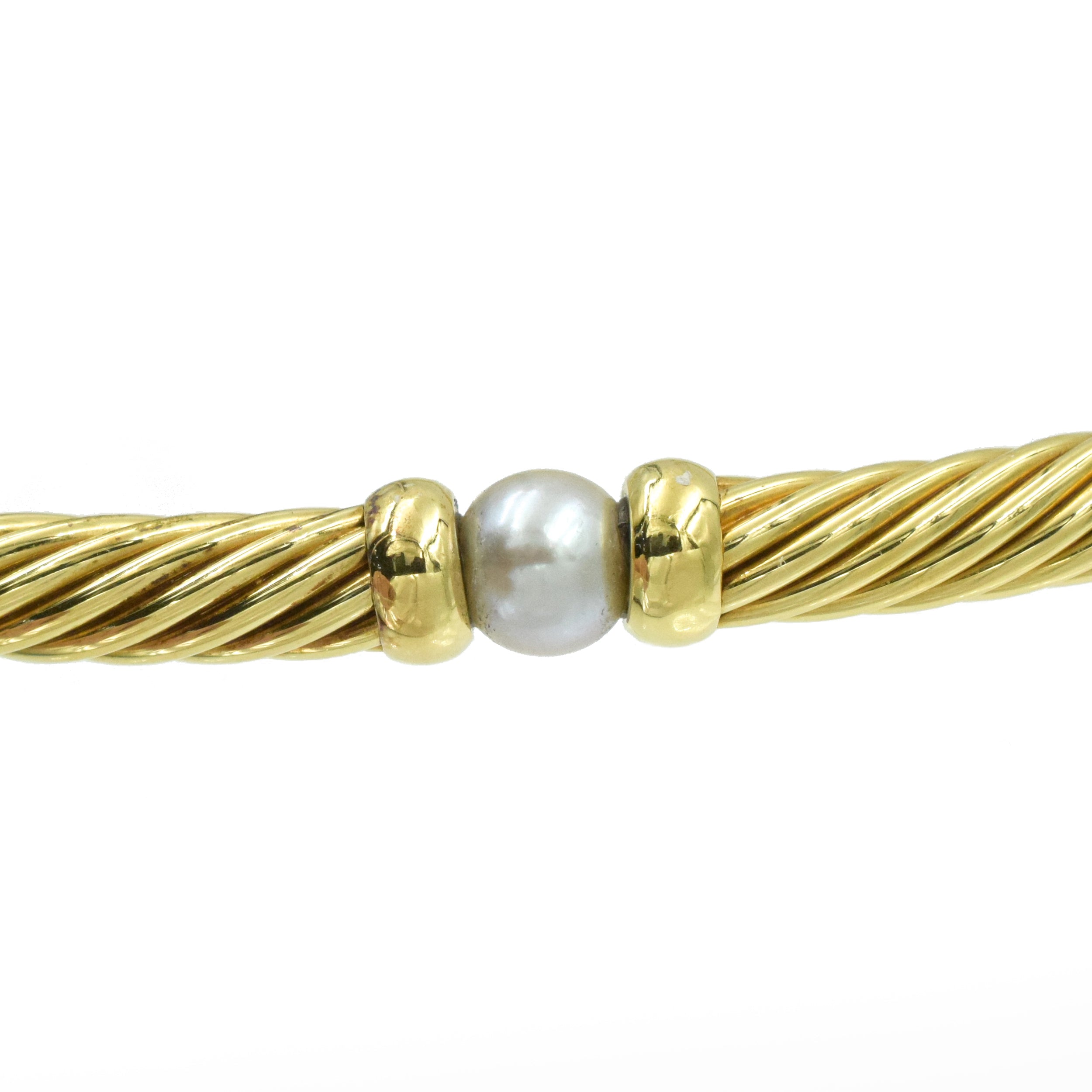 David Yurman Yellow Gold & Pearl Necklace