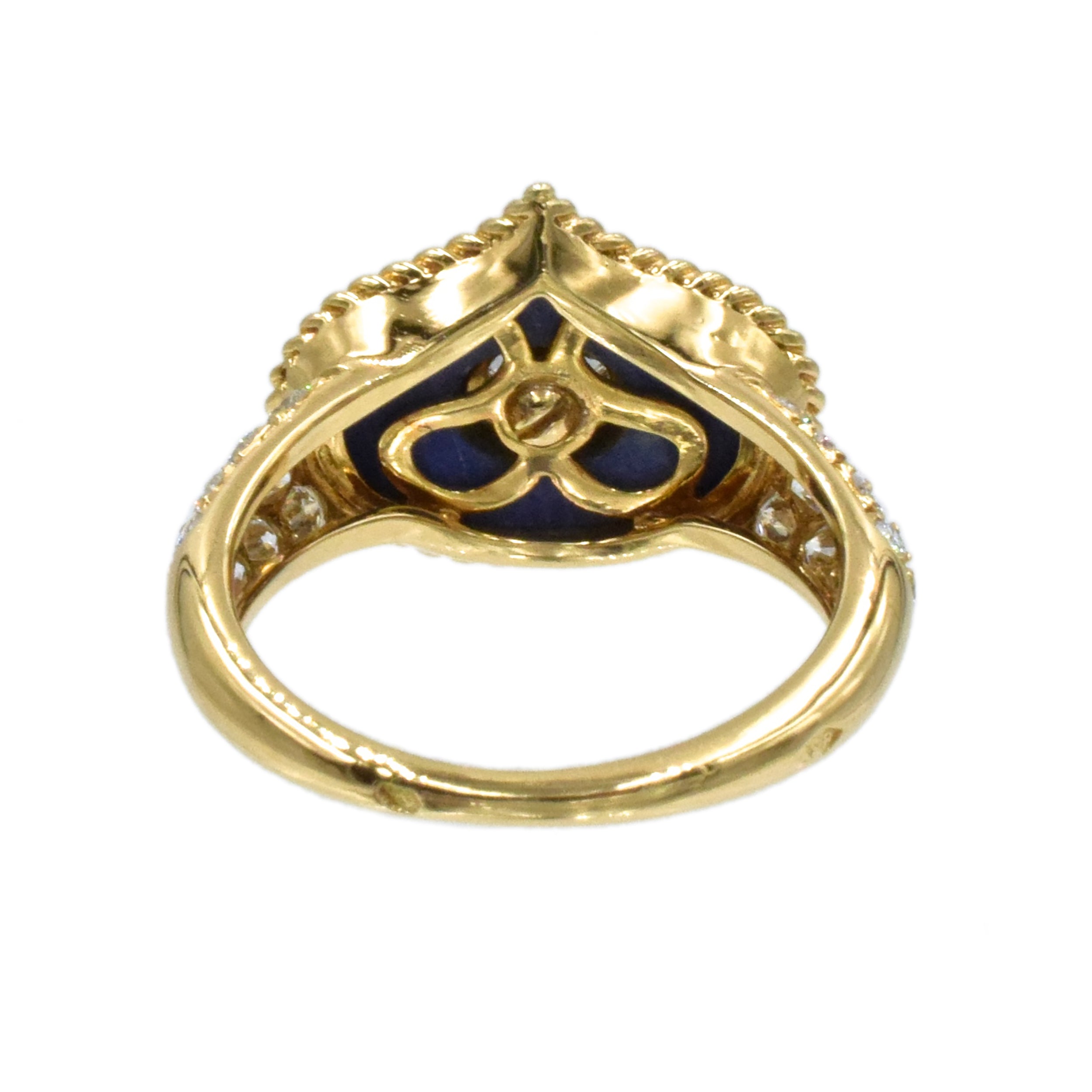 Alexandre Reza 1990's Diamond and Lapis Lazuli Necklace, Earrings & Ring Set In 18k Gold