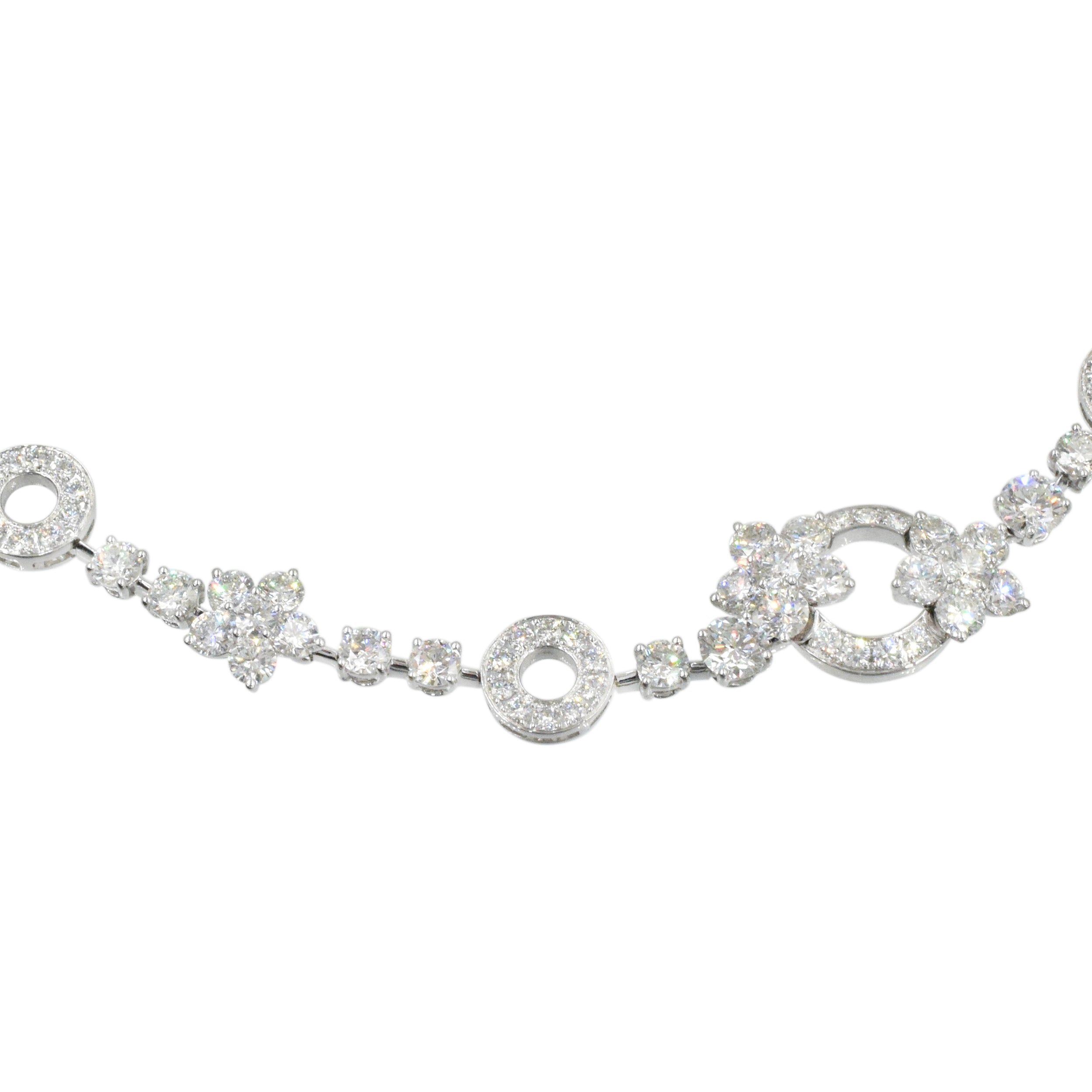 Graff 34.50ct Floral Diamond Necklace In 18k White Gold